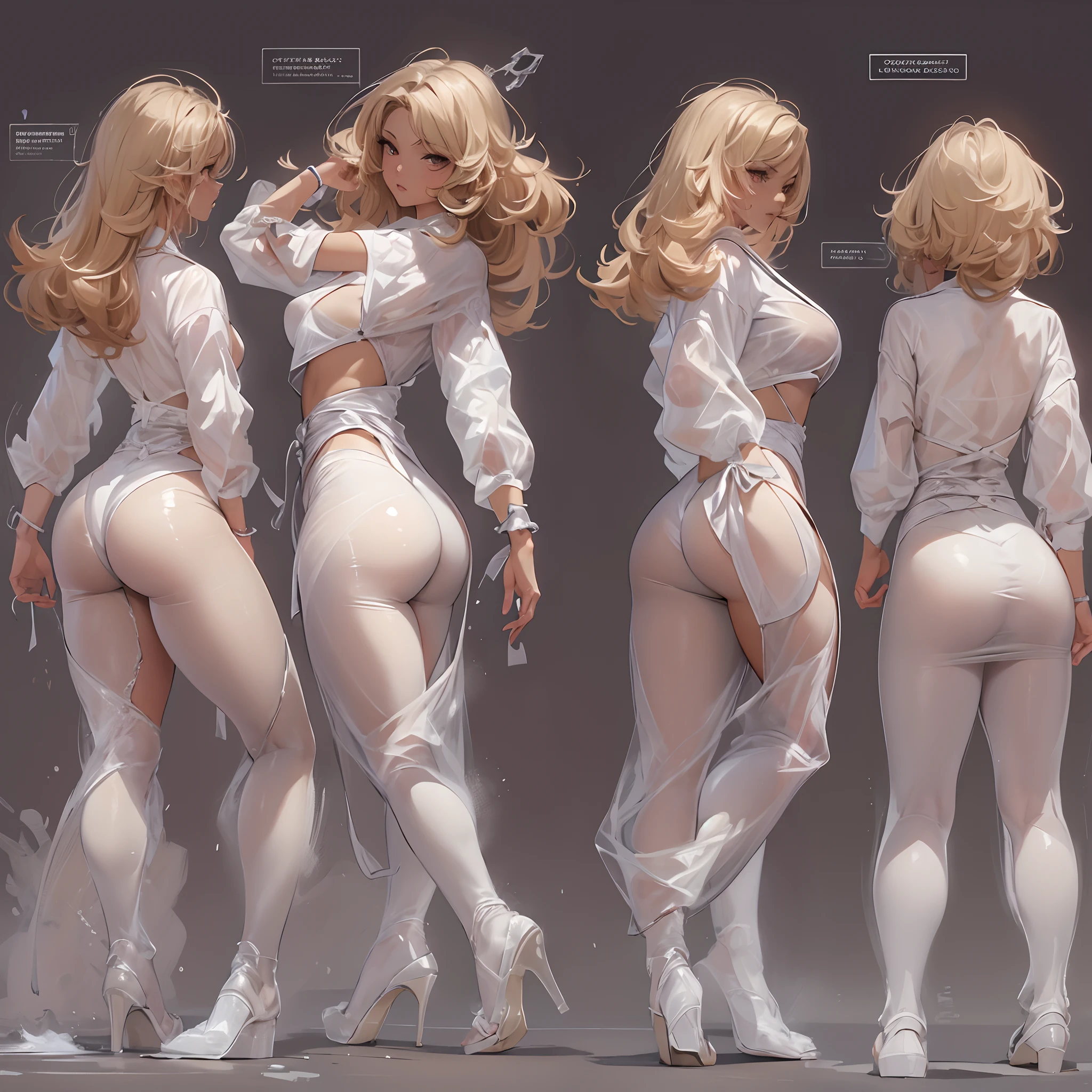 ((Masterpiece, Highest quality)), Detailed face, CharacterDesignSheet， full bodyesbian, Full of details, Multiple poses and expressions, Highly detailed, Depth, Many parts，Martial arts girl，Detailed eyes, ssee-through，Business suit，Milk bath，lacepantyhose，estilo fantasia，Extremely beautiful，High Balance, Natural light