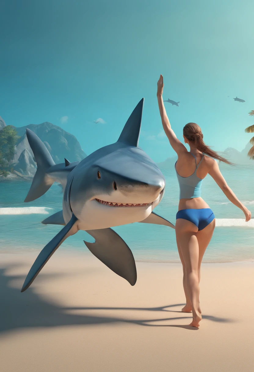 (best quality,4k,8k,highres,masterpiece:1.2),ultra-detailed,(realistic,photorealistic,photo-realistic:1.37),Shark,fitness,stylish,persuasive,illustration,energetic,expressive,confident,tropical,ocean,physically fit,athletic,T-shirt shorts,weightlifting,cardio exercise,determined,dynamic pose,blue color palette,vibrant lighting
Note: For the prompt translation: Shark fitness, cool and persuasive