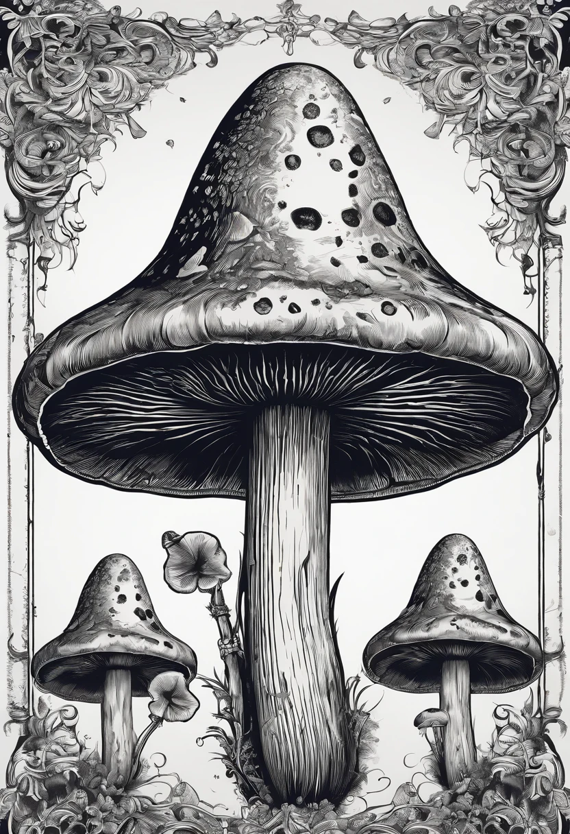 Vector art of mushroom with ultra detail art