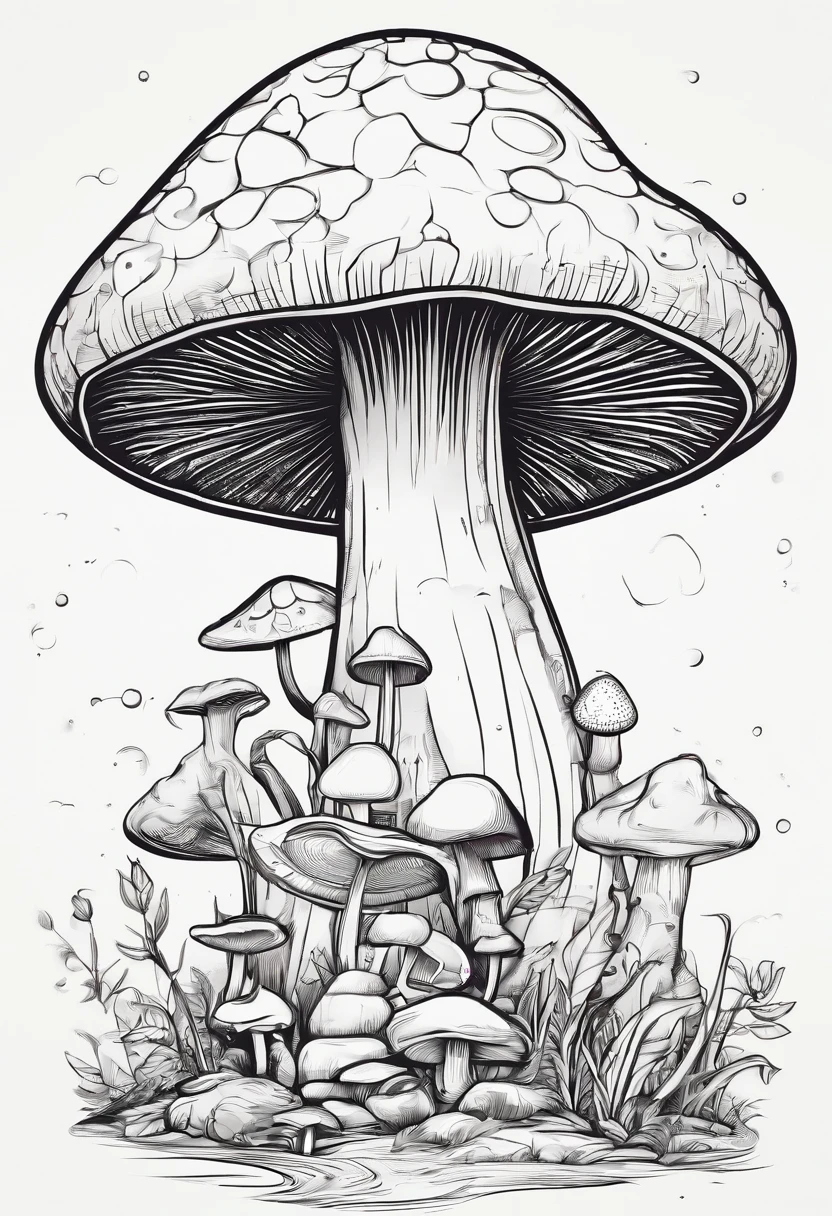 Vector art of mushroom goblin core art with ultra deatil art