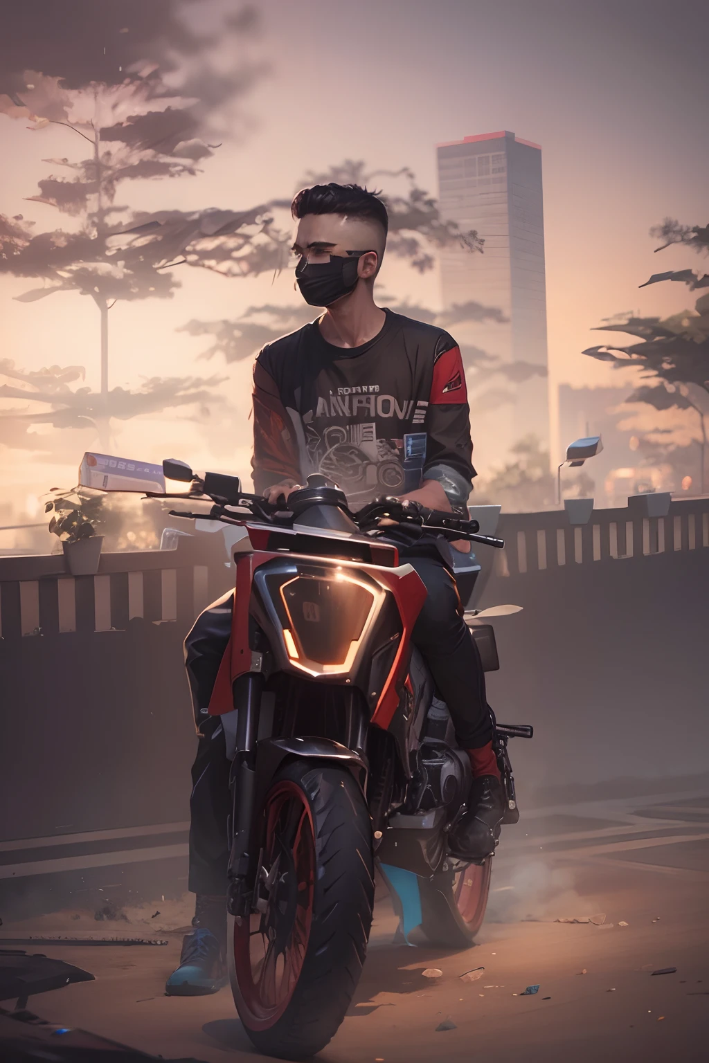 Change beground cyberpunk handsome boy, realistic face,