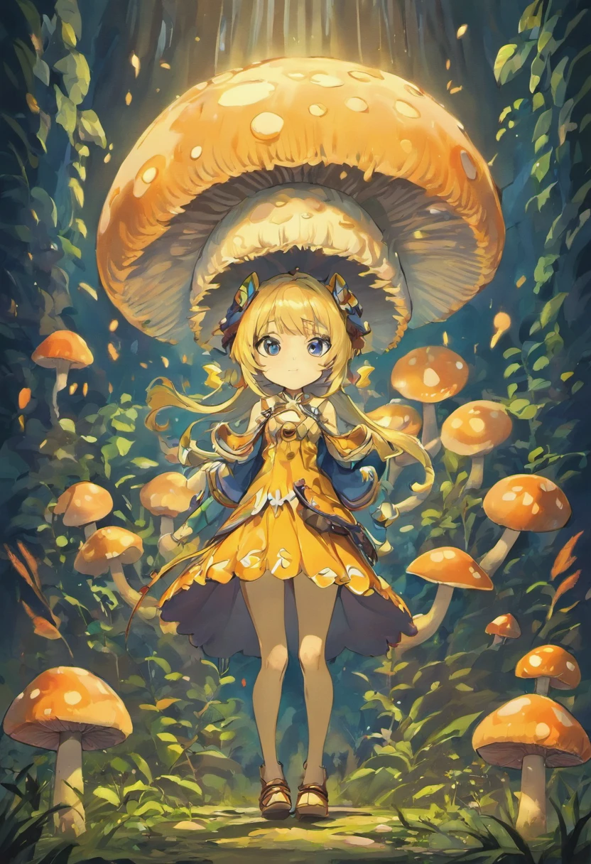((top-quality))、((tmasterpiece))、((Full body photo of anthropomorphic male mushroom))、((very simple background))、(Game character design)、seaside backgroud、Mushroom anthropomorphic monsters、(Moss and mushrooms merge with the body,)、luminous body、Beastman、Ornaments with mushroom motifs、独奏、Fighting posture