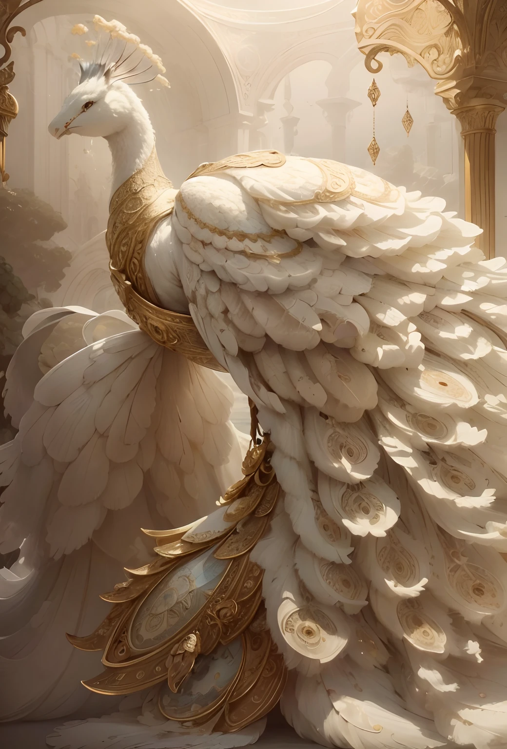 Island near, sky so clear, Moon for love, Fairy tear, Cloud above(Masterpiece, Best Quality, Highres:1.4), Detailed, Intricate Details, color splashes, line art, art, fibonacci, 24k