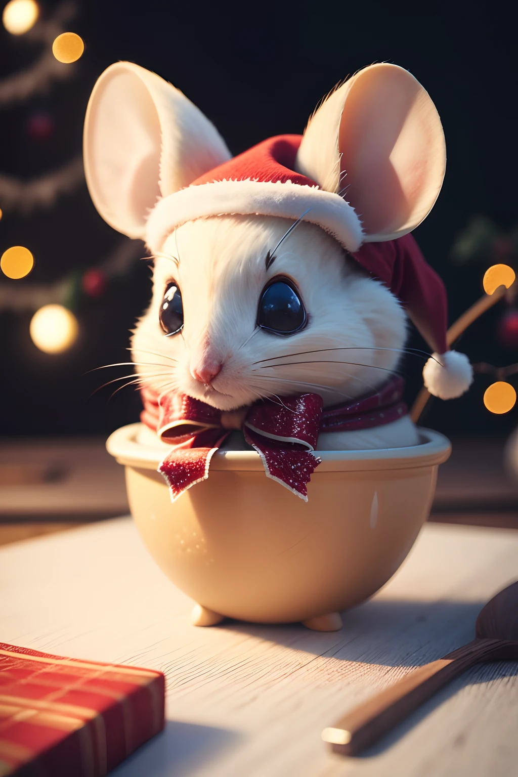 cheese, mouse, Christmas, 8k, resolution, photorealistic.