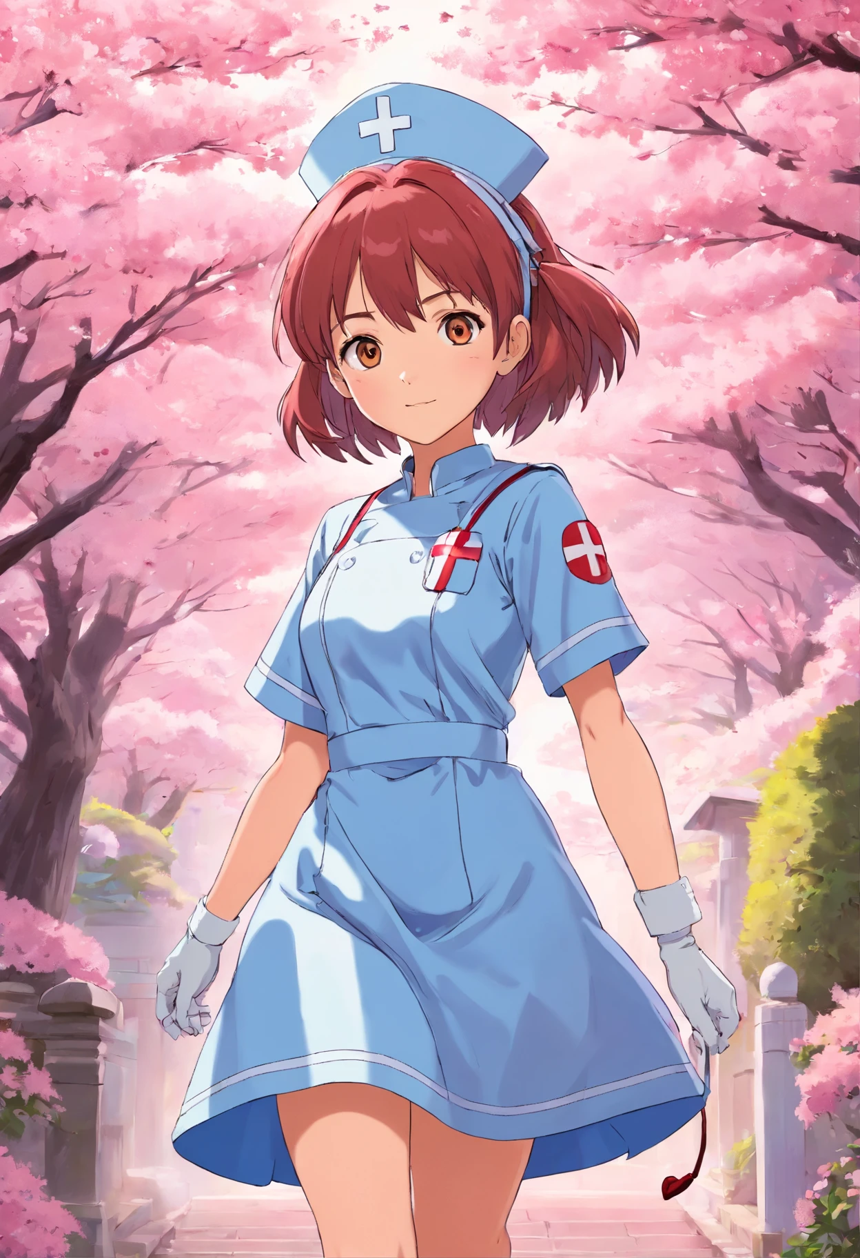 sakura anime style in sensula nurse costume