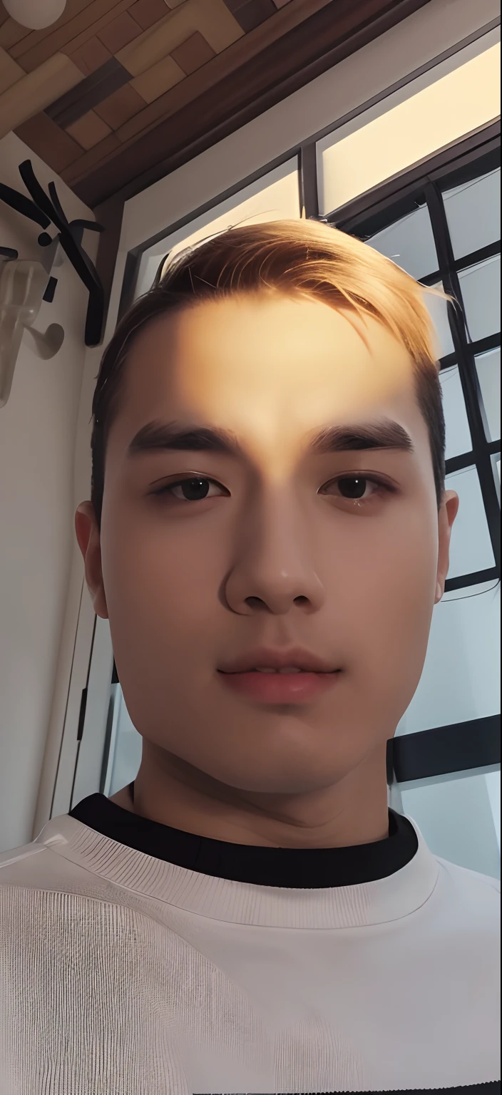 masterpiece, best quality:1.2,high detail,1 male,handsome,  Glasses,  bare upper body, black tie,  short blonde hair, office, Ambient Occlusion, muscular male, detailed face, black eyes, looking at viewer, manly,