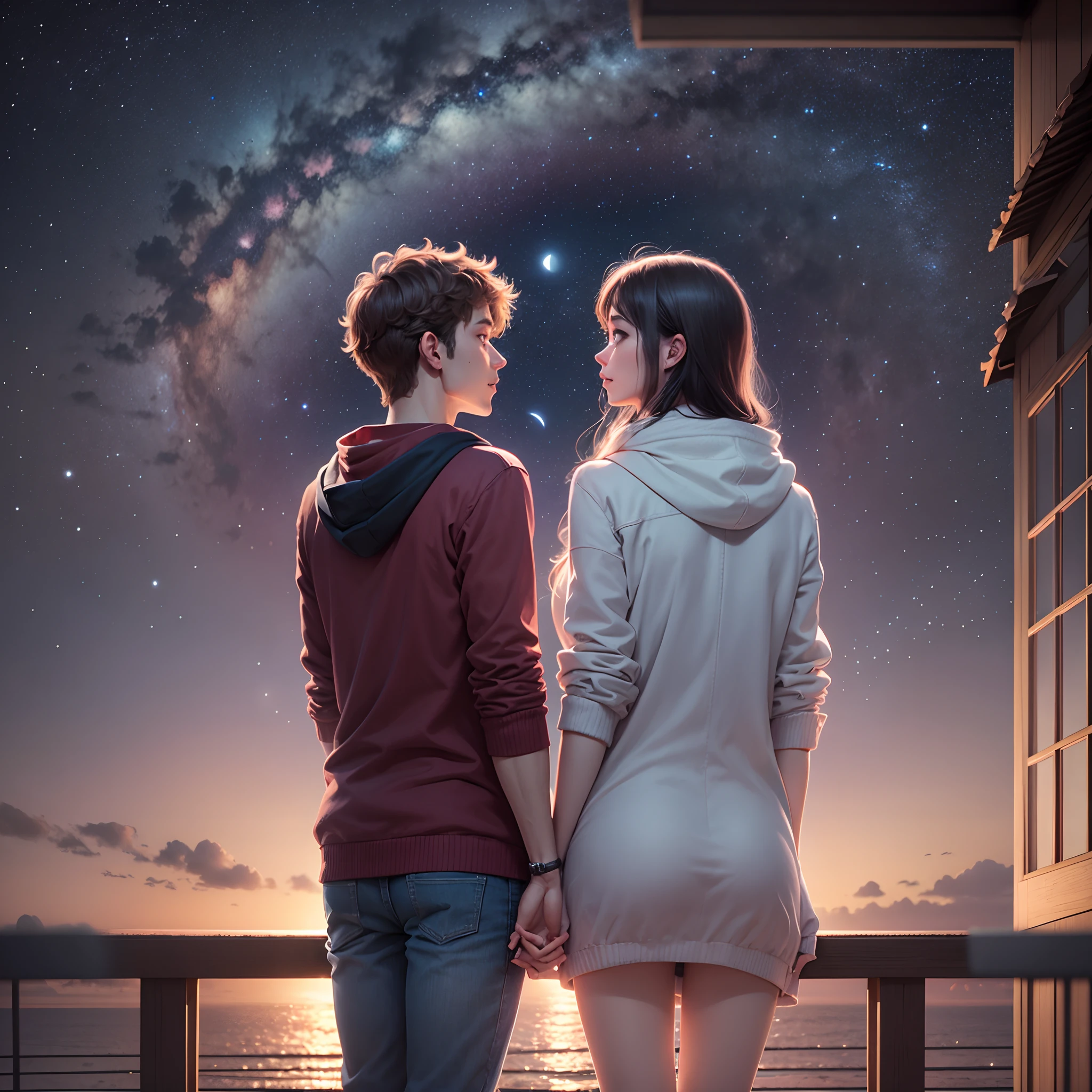 couple staring the night sky --auto --s2
