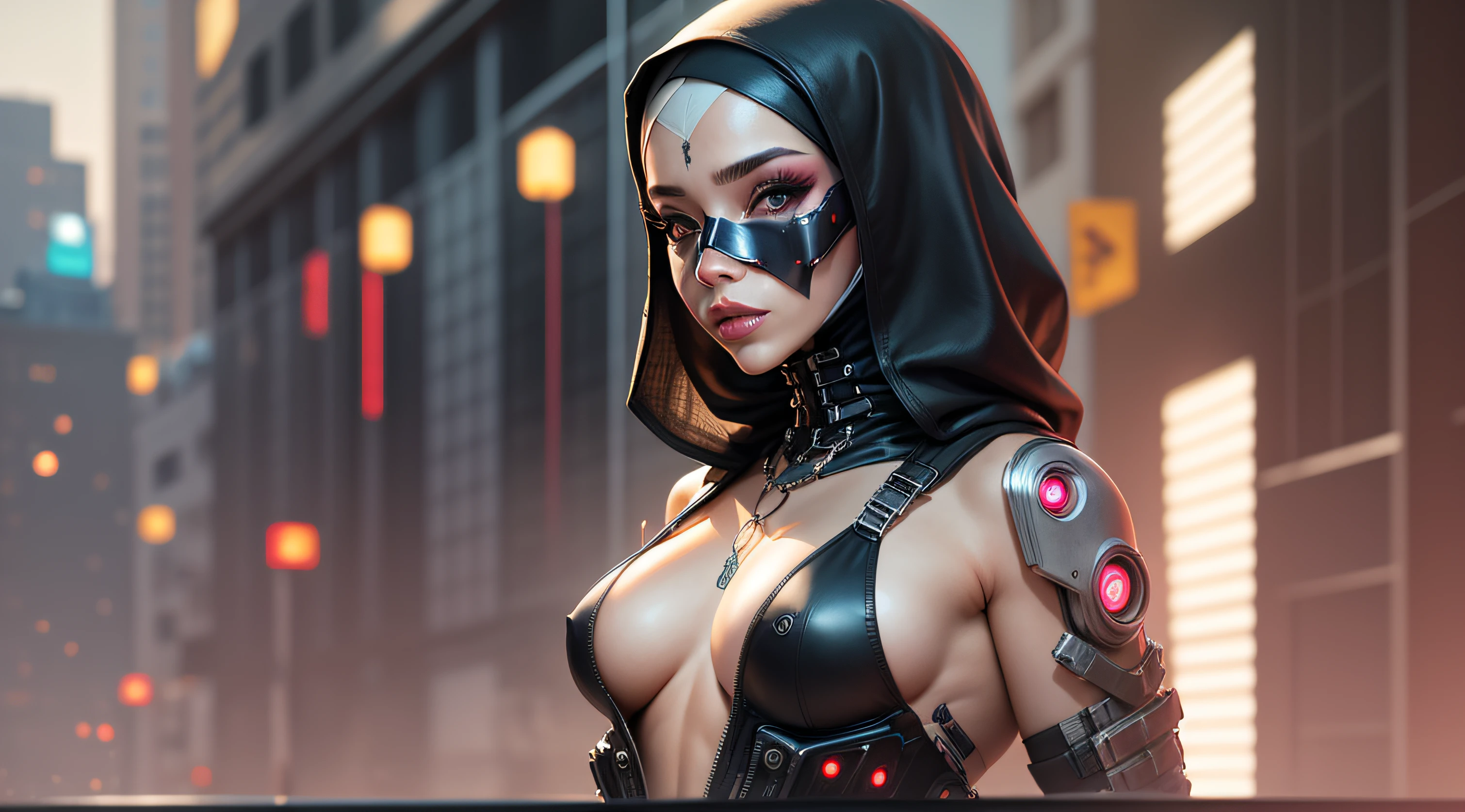 hijab masked cyberpunk sexy body