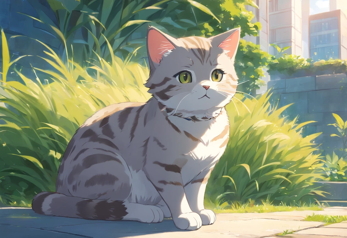 Light Grey and tan tabby cat