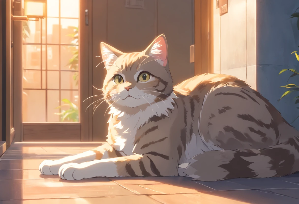 Light Grey and tan tabby cat