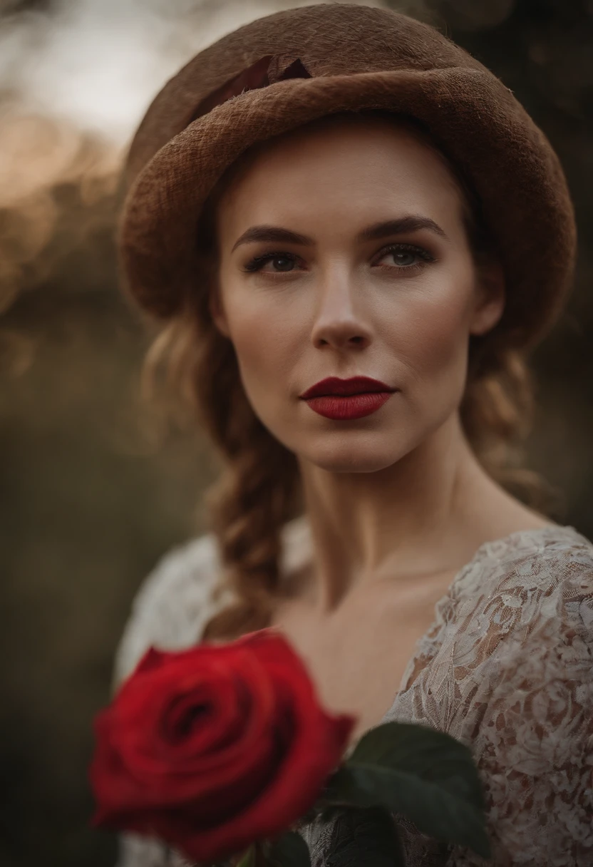Jessica Keenan Wynn holding a red rose
