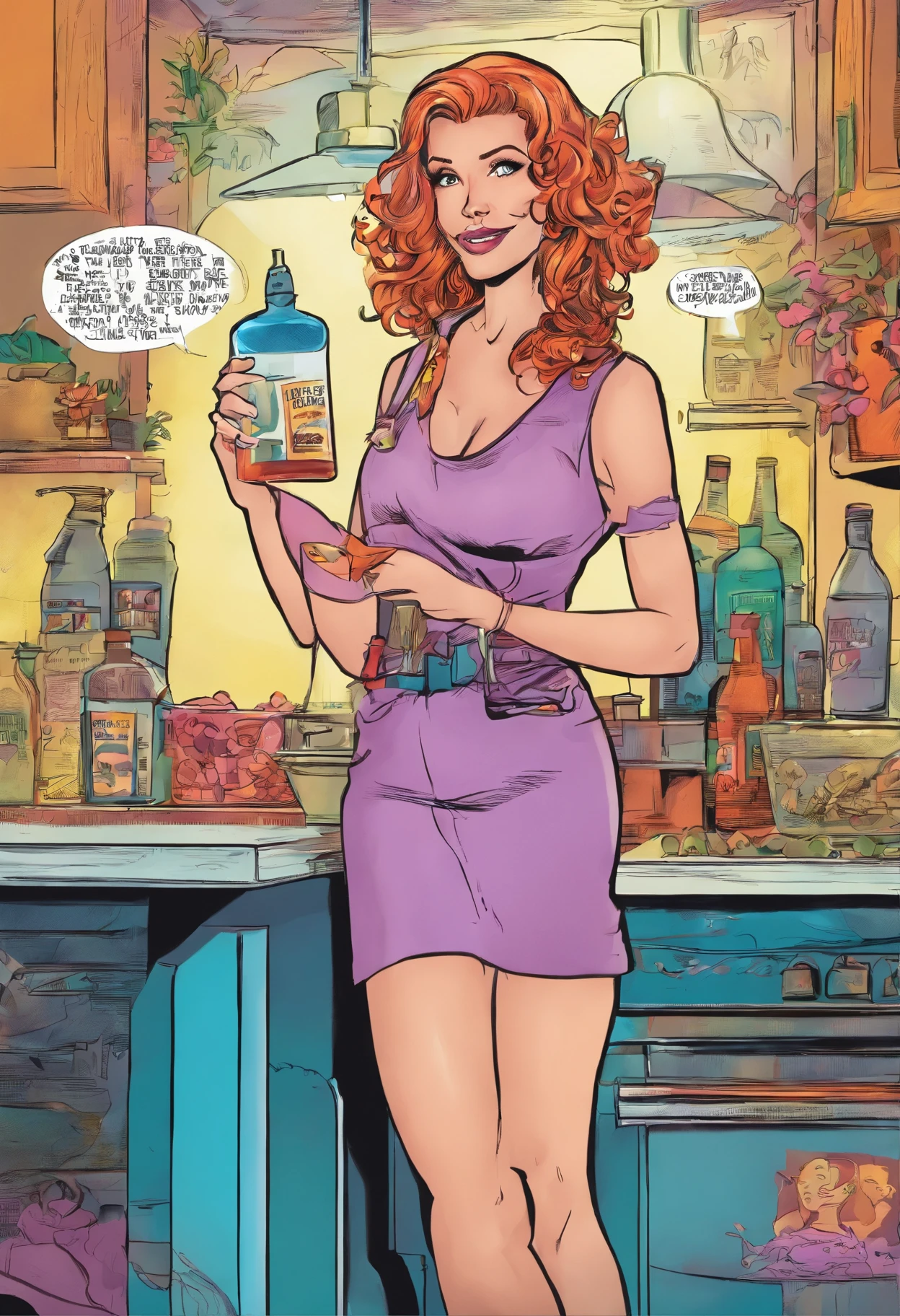 Heather Chandler from the heather movie, With a glass of drain cleaner