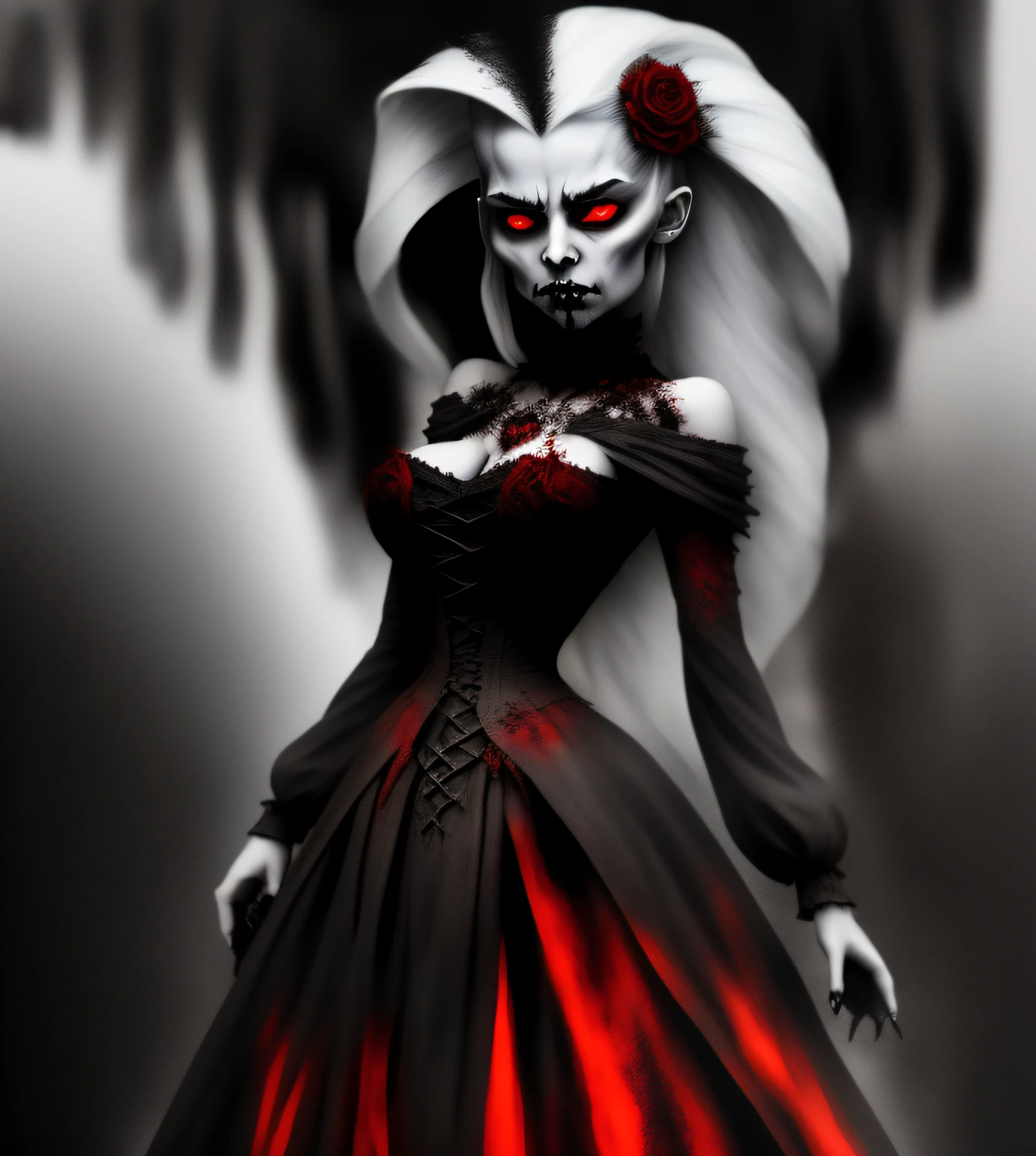 2heads,, A hauntingly beautiful rendition of Trixie in the style of Sonic.exe, with a twisted smile, blood-red eyes, and jagged teeth. The artwork should capture her eerie presence, surrounded by a Hellish and nightmarish landscape. The colors should be desaturated, with hints of dark red and black. The lighting should be dim, casting eerie shadows that enhance the sinister atmosphere. The artwork should be highly detailed, showcasing the dark side of Trixe's character., full body