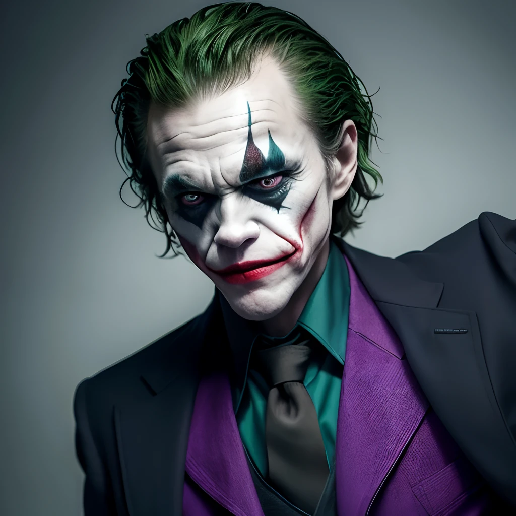 Cowboy Shot,((glossy eyes)),(masterpiece, best quality:1.4)best quality, high detail, (detailed face), detailed eyes, (beautiful, aesthetic, perfect, delicate, intricate:1.0), joker painting of a man with green hair and a yellow jacket, digital art by Nicholas Marsicano, reddit, digital art, portrait of joker, portrait of the joker, portrait of a joker, the joker, joker, from joker (2019), #1 digital painting of all time, # 1 digital painting of all time, film still of the joker,