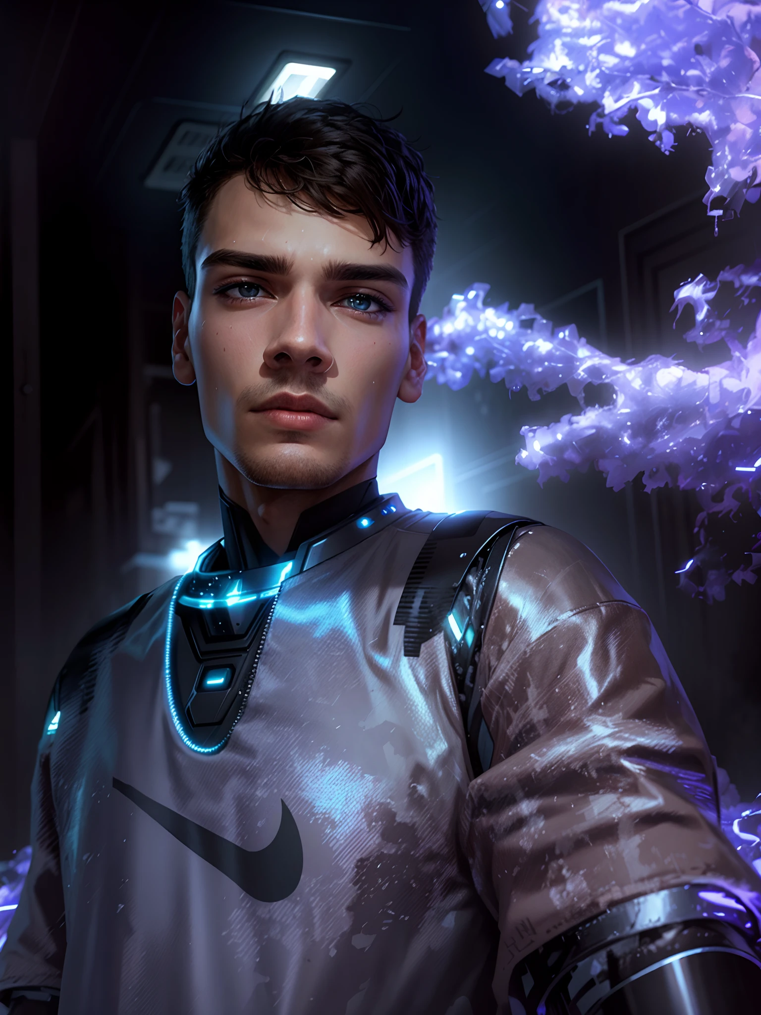 Realistic face cyber handsome boy