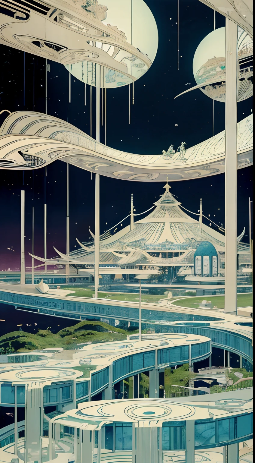 Katsuhiro Otomo, Kay Nielsen, Eileen Agar, Japanese anime, Mysterious Strange Fantastic Surreal Absurd Fantasy Sci-Fi Fantastic, Tomorrow in the Post, Girl's Garden, Earth Now, Future Thief, Collapsible Universe, hyper detailed, high resolution high definition high quality masterpiece
