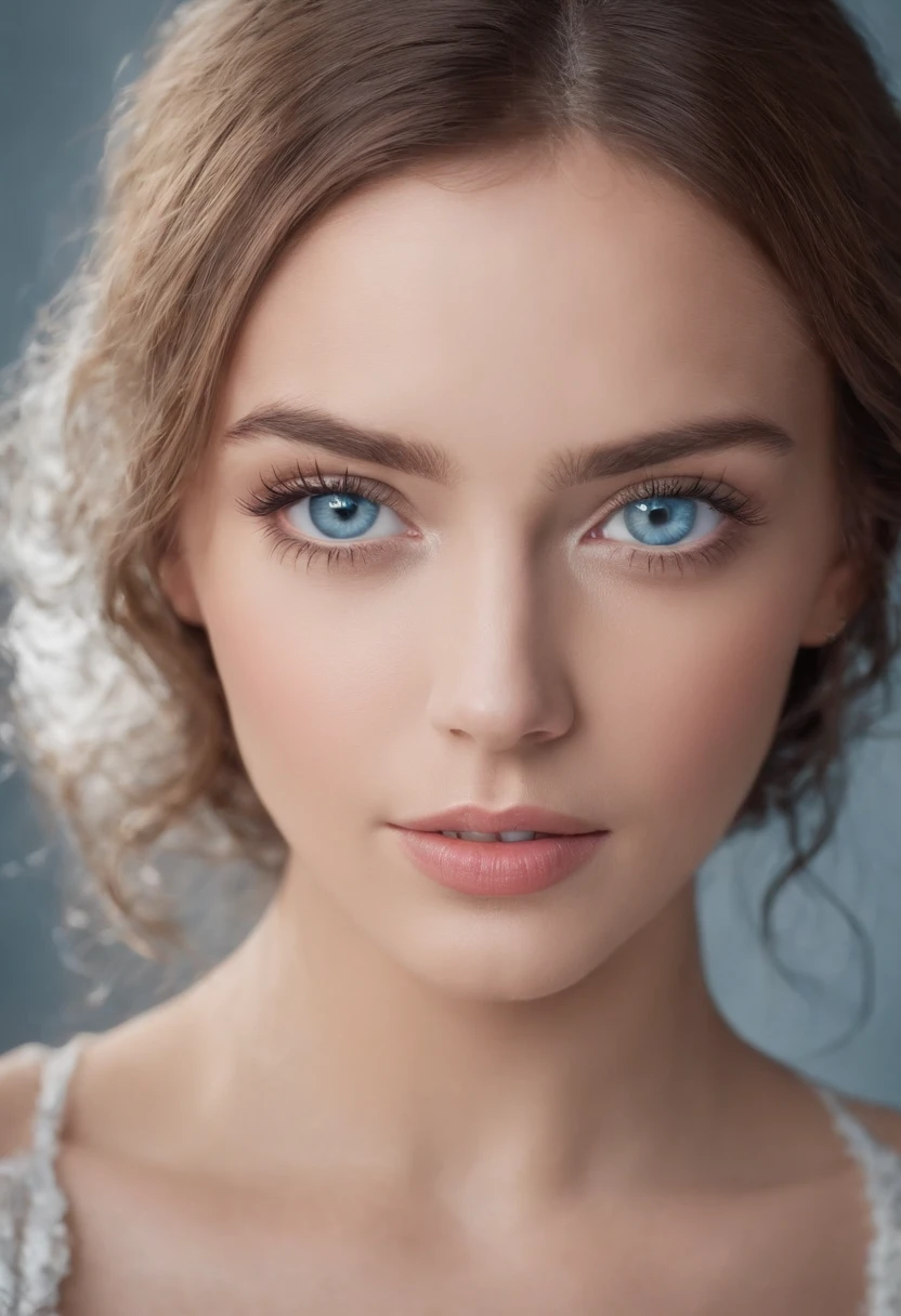 1 girl, cabelos muito desgrenhados, |louro, muito bonito cabelo longo brilhante, muito bonito rosto bonito, pele brilhante e bonita, sozinho, super alta qualidade, foco duro, filmic grain, super high resolution, master part, Nice Shimmering Detailed Clear Crystalline Blue Eyes,