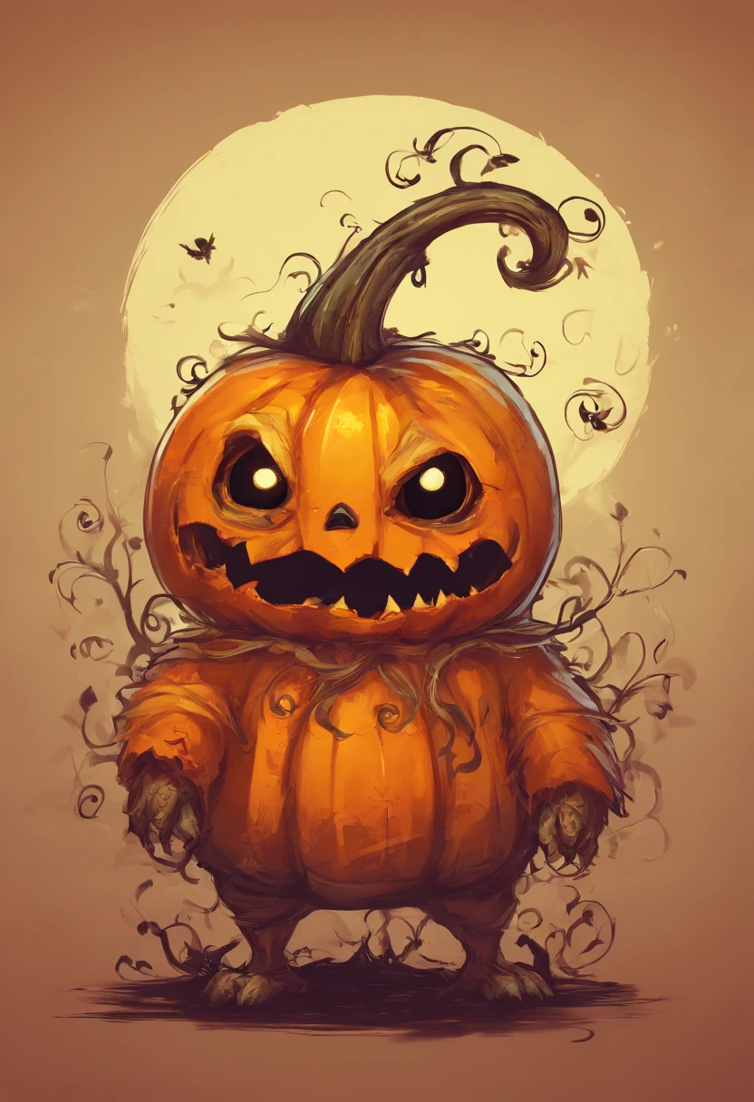 a cute little pumpkin monster