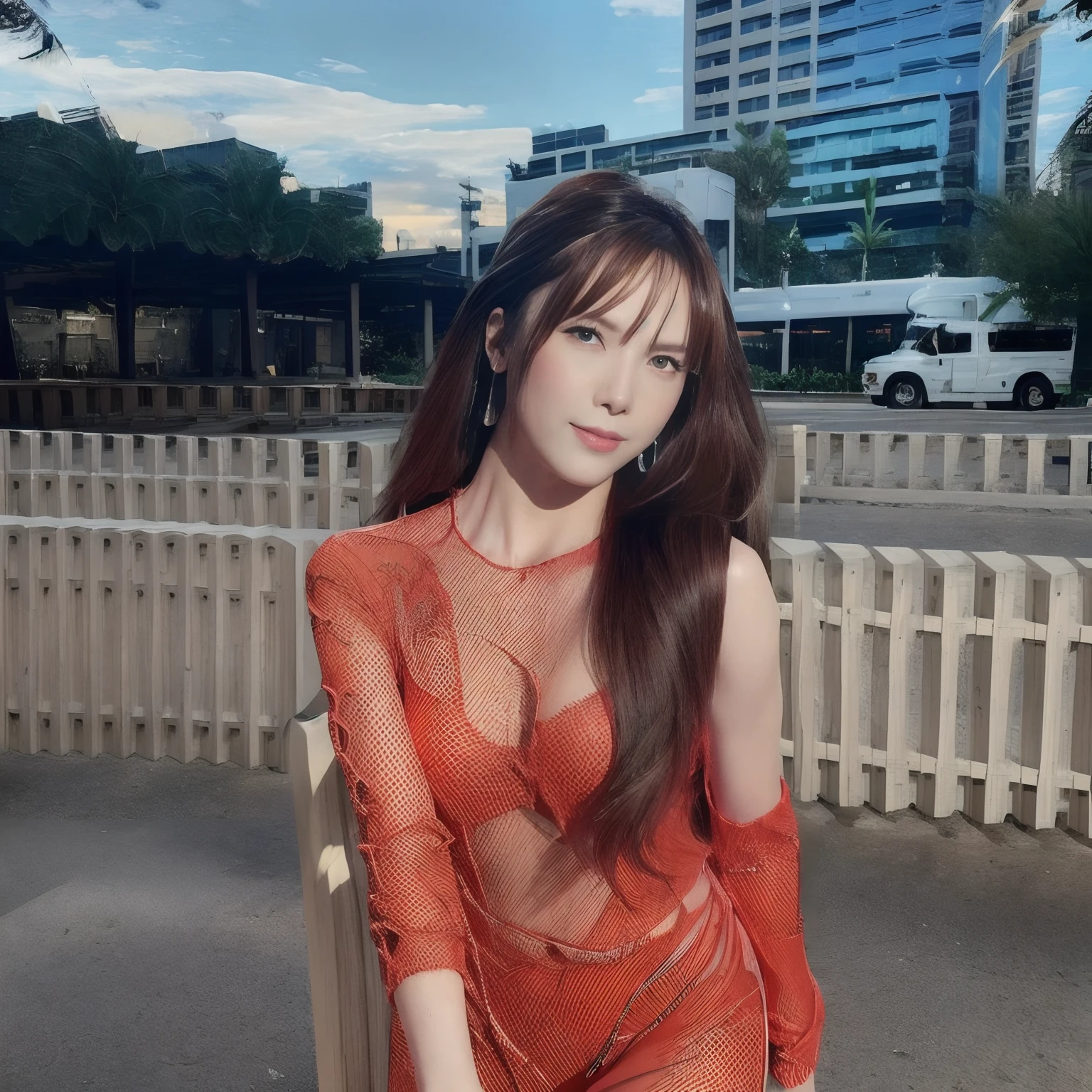 (masterpiece, best quality), intricate details, 8k, artstation, wallpaper, official art, splash art, sharp focus,, 1girl, long hair, twin tails, red eyes, brown hair, ,  spider suit, spider web printing, spider web,  , skyscrapers, city, buildings, cars, street,