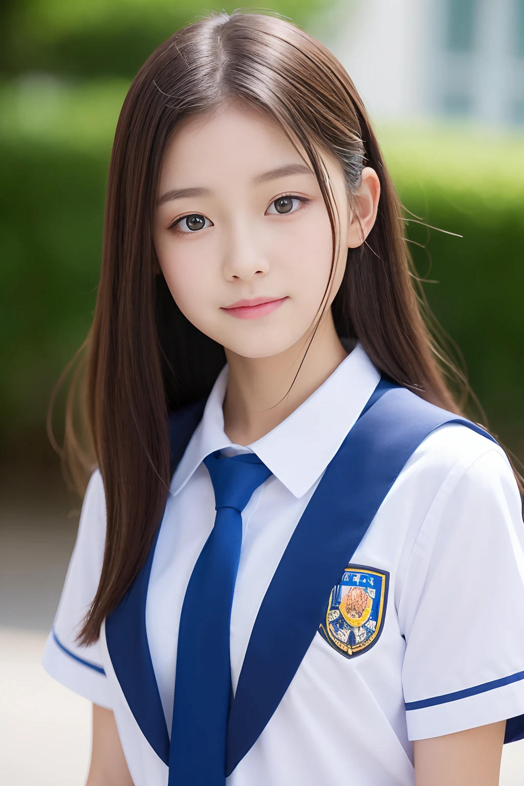 8K beautiful girl in summer uniform with double eyelids　Beautiful face