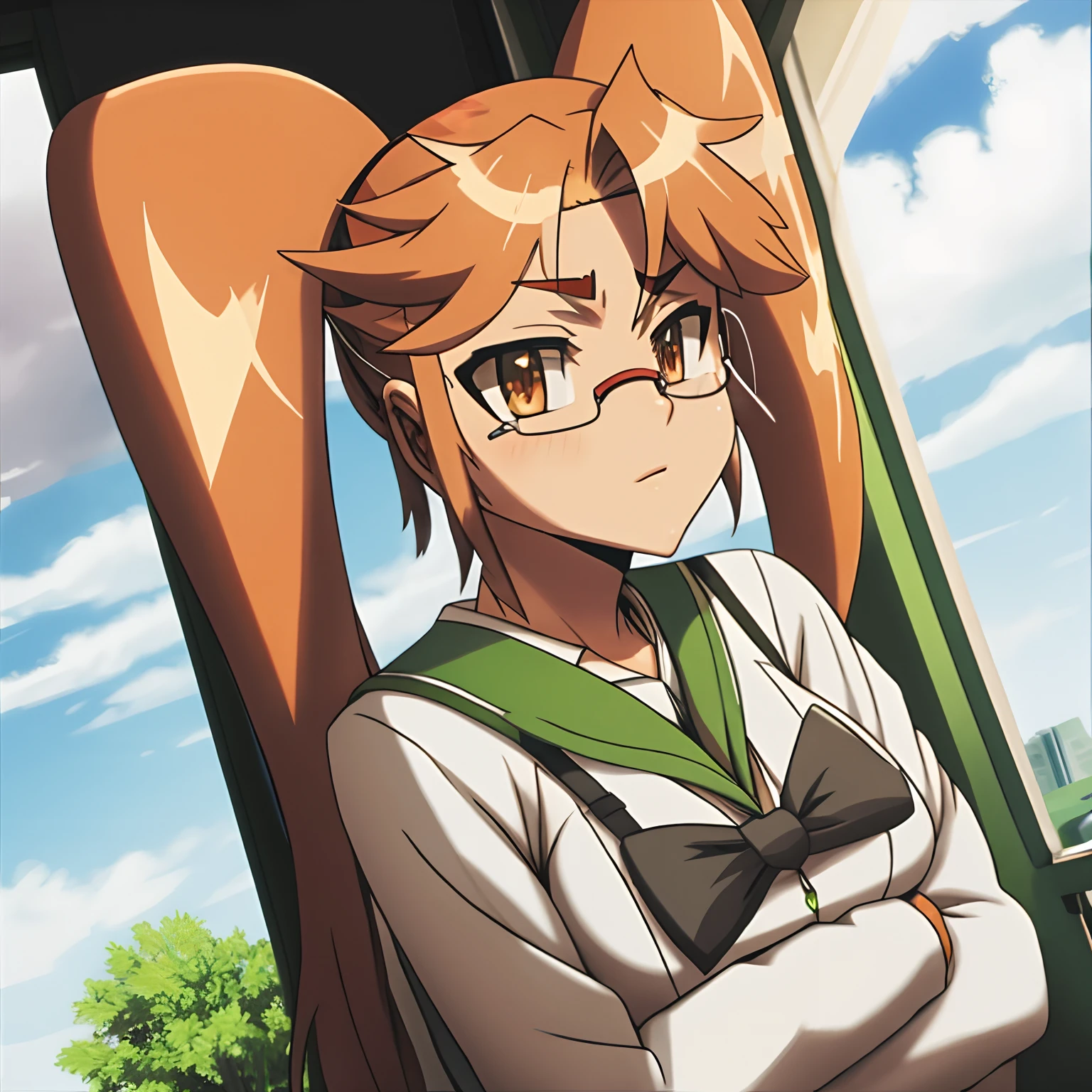takagi saya, twintails, school uniform,, masterpiece, best quality, highly detailed