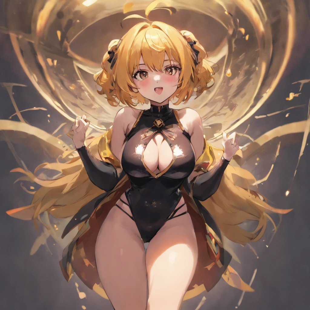 （gigantic breasts:1.6），Full body like，heeled sandals，The right hand crosses the waist，Long black hair，Black colored eyes，Black fingernails，Black toenails，grin face，Latex bra，Latex panties，exposing thighs，exposing your navel，Expose the armpits