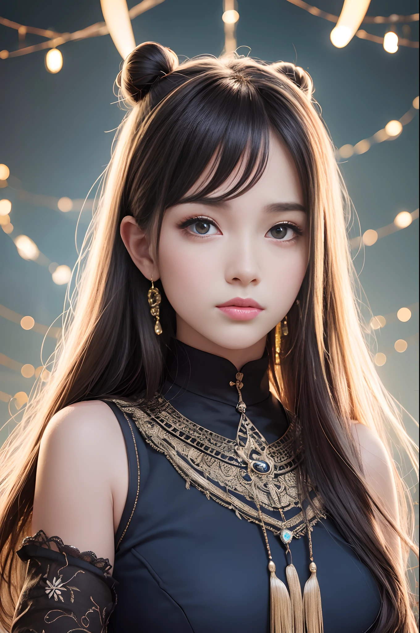 (Peitos Gigantes:1.3),Mulher Bonita,cabelos desgrenhados, adolescente,symmetrical bun,adornos de cabelo,(The face is delicate:1.2),(sombras:1.2),(Top Carmesim:1.2),Cobertura de corte,saia longa roxa,Estilo Dunhuang,bordados delicados,Black Streamer,white streamer,Pink Streamer,Pele fina e fina,efeito de luz suave,cabelos delicados e lisos,Detalhamento requintado,Destaque nos olhos,pele clara,retrato fino,Detalhe final,cinematic quality,ser magro,esbeltez;,Fragmentation,detalhe do cabelo,franja fina,cabelo xale,corpo correto,Sombreamento,Estrondos de ar,8k,Super meticuloso,Textura fina do tecido,maciez,forza,textura suave,Estilo Dunhuang,delicate pattern,correct hand,anatomia correta,acurate,a noite,Noite,lamplight,Efeito Dingdall,Traching de raias,Ecrã head-up, --auto