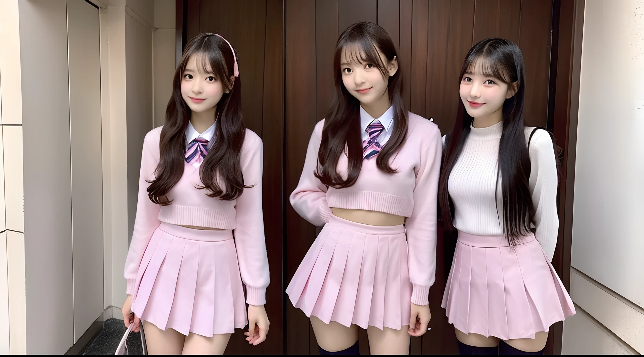 18-year-old high school girl in pink miniskirt