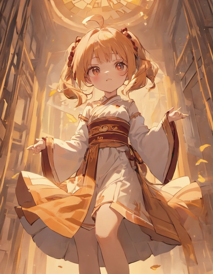 Rabbit in Hanfu,Costume planning theme autumn and winter return to dust,Style: Urban simplicity, Old money style, Reference brand TEME 2023. Moya Seoul 2023 colors: Peach, Amber brown, Orange-yellow details: The top is smart,Casual culottes,Loose shoulder straps,White shirt material: linen, Cotton, Silk, Fleece, Full body front design