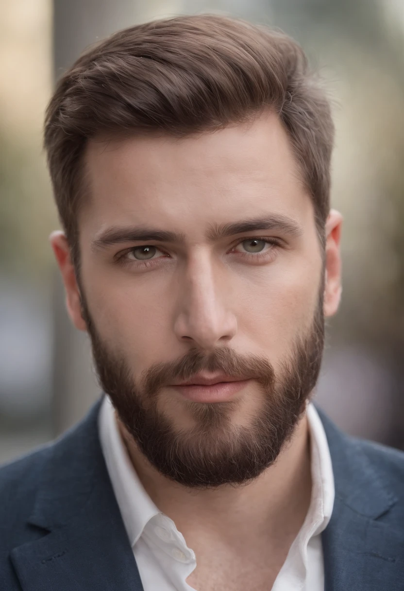 Fullard man with beard and blazer looking at the camera, very attractive man with beard, cinematic headshot portrait, thick blackbeard, groomed beard, Brown beard, bearded beautiful man, Short brown beard, Light-colored beard, Anthony Starr, grizzled beard, man with beard, Bearded man, scruffy brown beard, neat beard, big beard, Thick beard