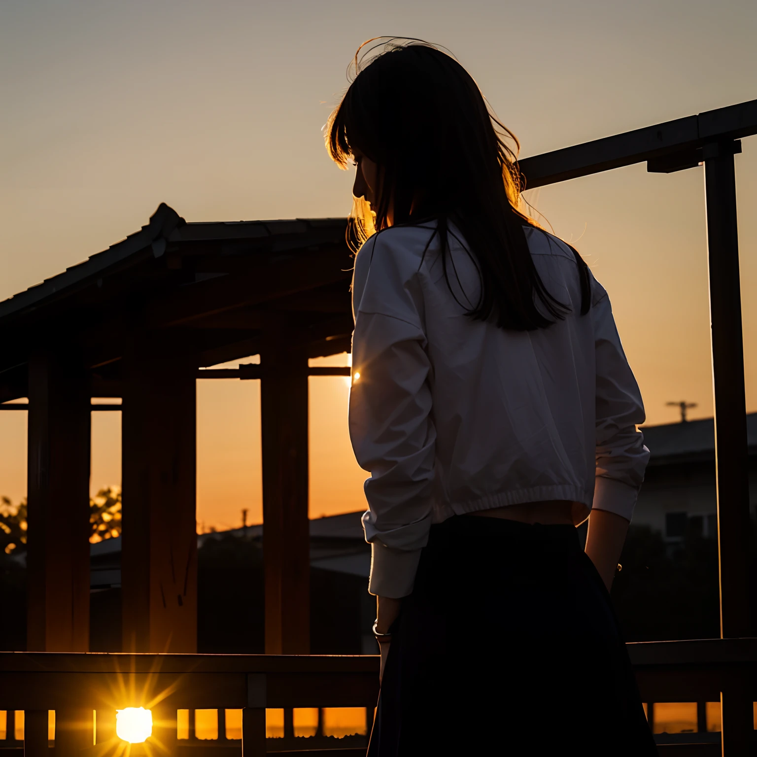 Schools,the setting sun