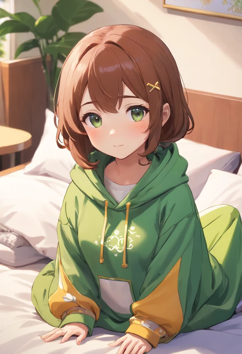 Frog hoodie girl on bed、Frog print duvet、hight resolution、4K、8K images、Hold your head and worry,regrettable,Pop Mart Blind Box IP、100Close up portrait of cute knight doll of a person、Young One Angel Style、Wear longer, Dress fluently、Lop style、Poseline doll、Little people々々々々々々々々々々々々々々々々々々々々々々々。Little people々々々々々々々々々々々々々々々々々々々々々々々、unreal enginee 5、Light 3D/C4D production: 8K HD quality/illuminating/Ultra-fine lens description 1.5、flawless、Chibi Background/Cinematic。