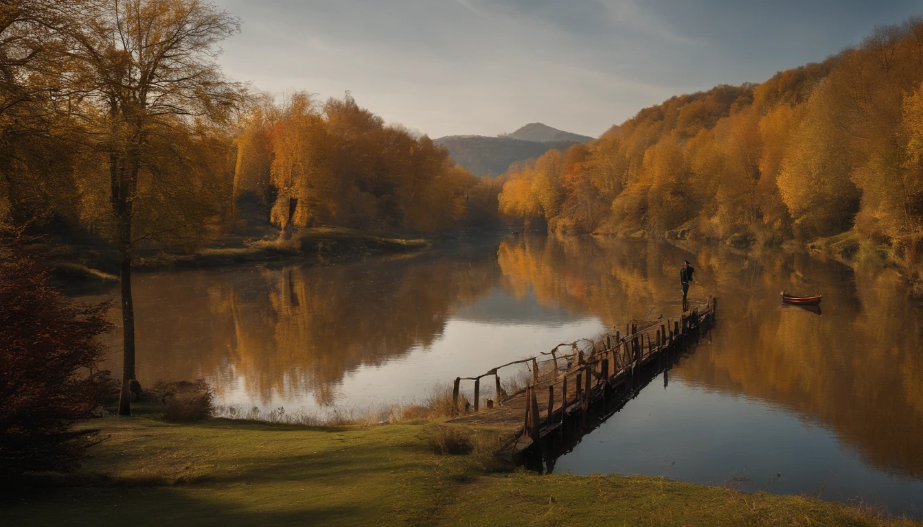 ((Masterpiece)), (Top quality), (Best quality), Chinese Village, autumnal, The sky is blue, Atmospheric, Cinematic, Realphotos