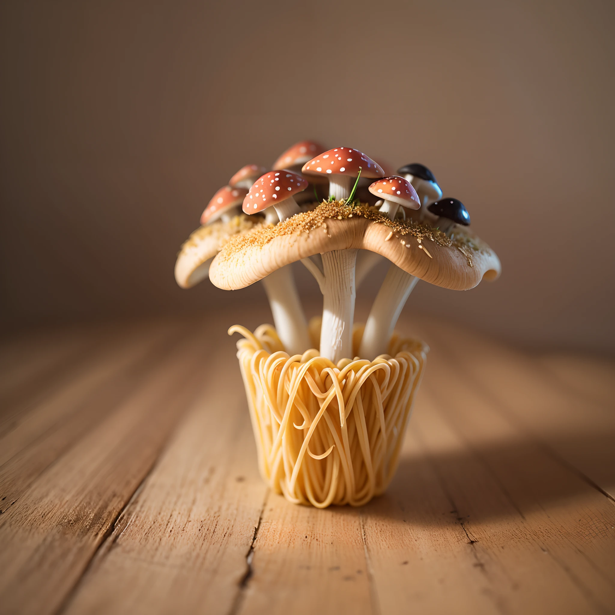 Mushroom created out of pasta --auto --s2