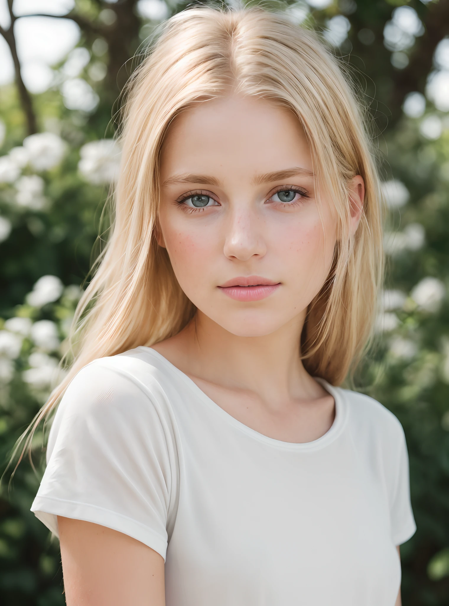 angel, armor gold , young blonde woman，beautiful blonde woman dress white, (masterpiece, best quality, high resolution:1.4), 1girl, angel, skin pores texture, Hair blonde, HD , Photography, movie, cinematic, full Body, Realistic, (8k, RAW photo, best quality, masterpiece:1.2), (realistic, photo-realistic:1.33), best quality, detailed eyes blue, cute, adorable,natural lighting, depth of field, film grain, wrinkled skin, sharp, detailed and realistic portrait of a woman ,(freckles:0.5) , outside, wearing a white t shirt, staring at camera, chapped lips, soft natural lighting, portrait photography, magical photography, dramatic lighting, photo realism, ultra-detailed, intimate portrait composition, Leica 50mm, naked