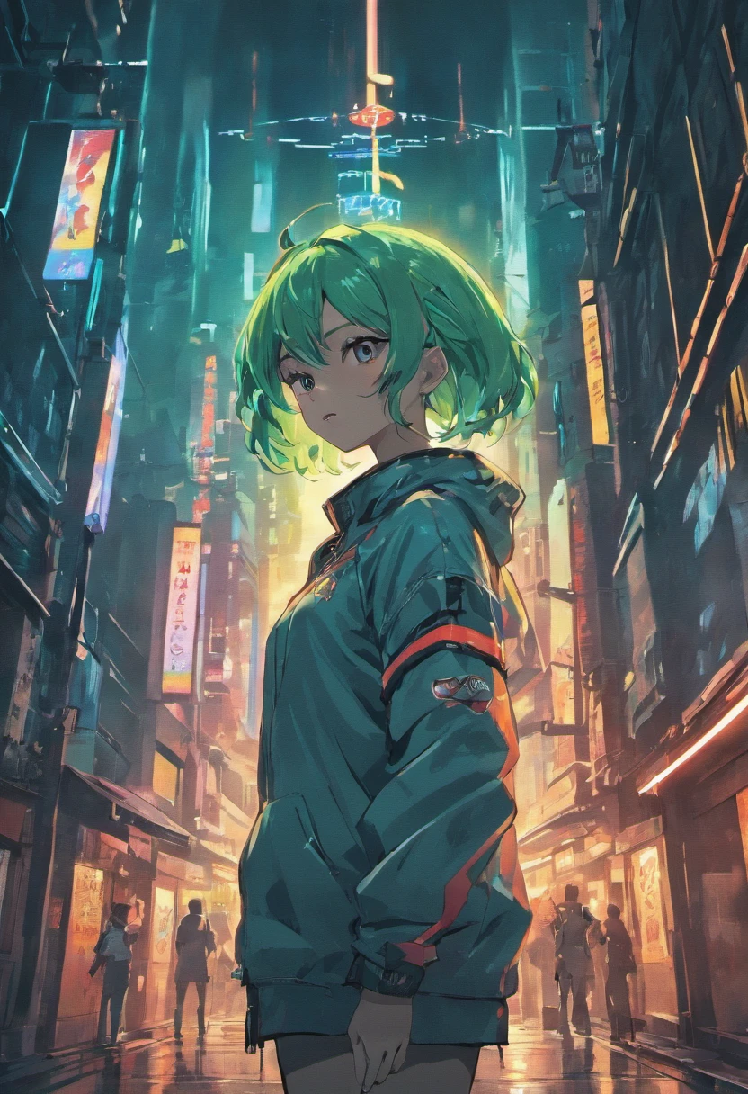 best quality, ultra-detailed, realistic, cyberpunk, futuristic, female character, beautiful face, fierce expression, glowing neon lights, high-tech armor, cybernetic enhancements, dynamic pose, martial arts movements, energetic, intense action, urban environment, towering skyscrapers, technologically advanced cityscape, neon signs, holographic projections, rain-soaked streets, reflective surfaces, dark and moody atmosphere, vibrant colors, dramatic lighting, cinematic composition, dystopian vibe