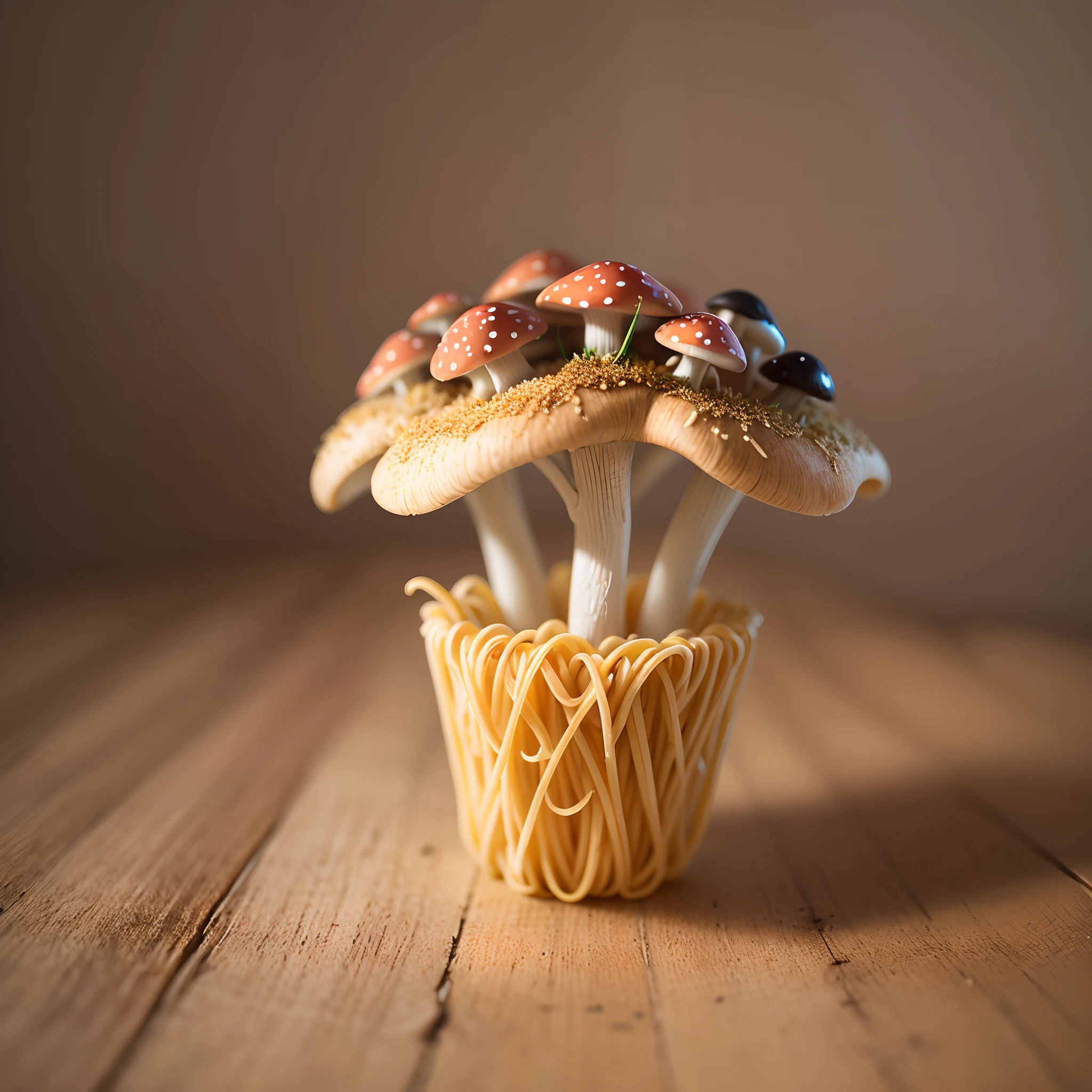 Mushroom created out of pasta --auto --s2