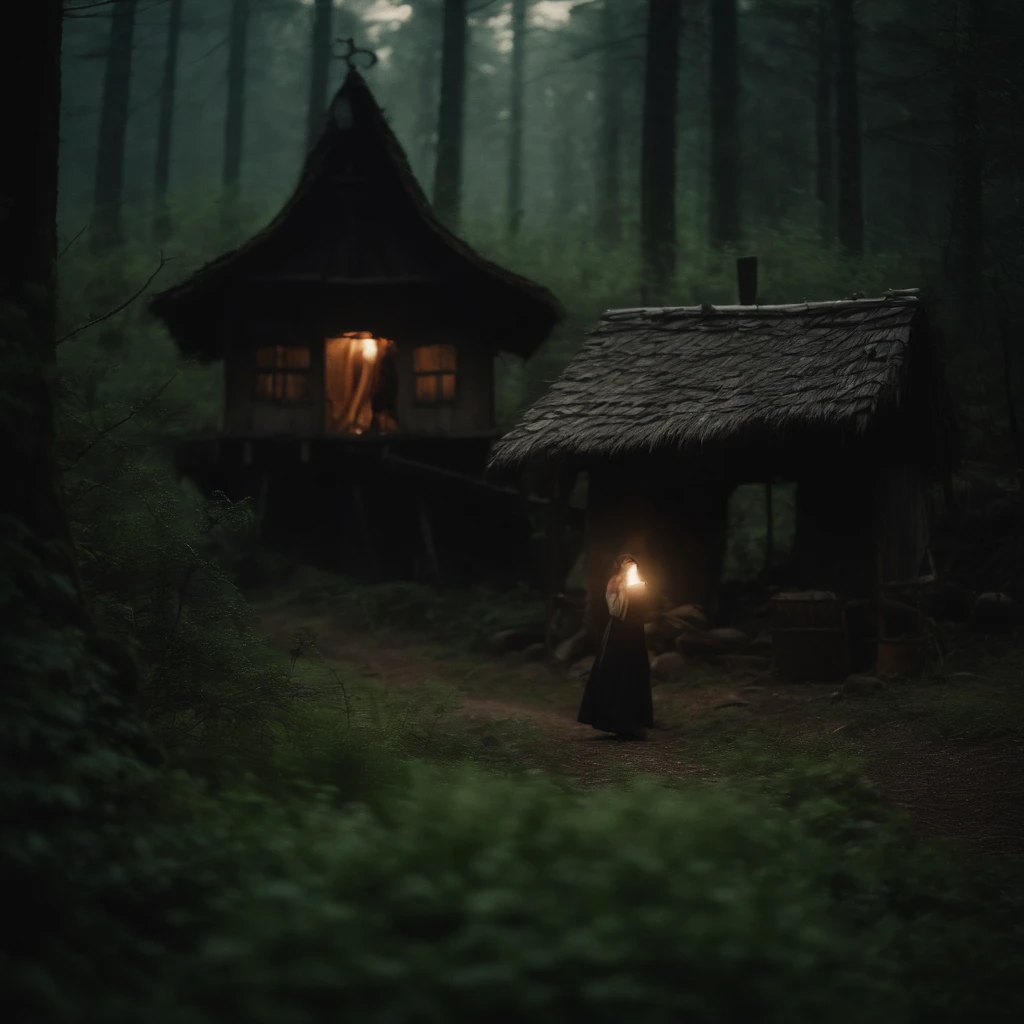 In the dubious forest、In front of the witch's hut、Terrible witch of the forest