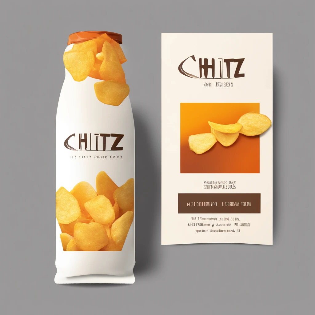 logo with text that says "ChitZ" by adding an image of chips in the logo. yellow and orange, using a unique and attractive font,