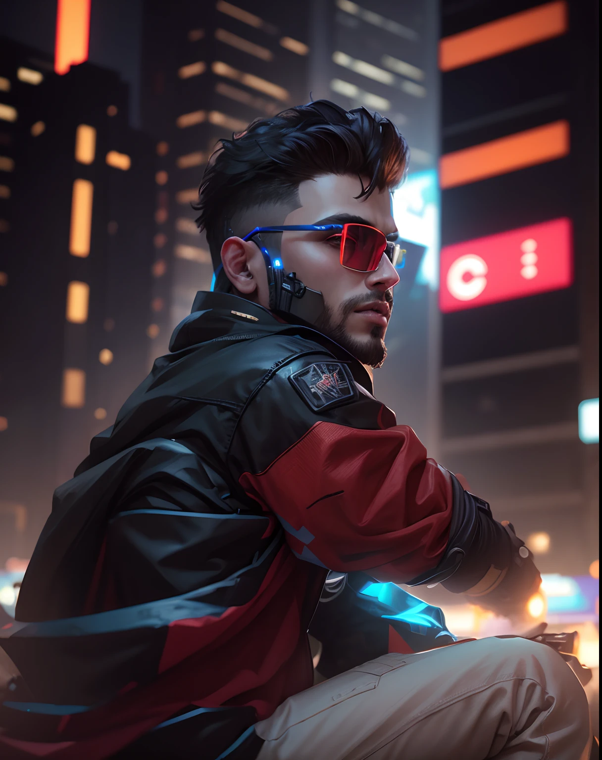 Beautiful Background change realistic 4k handsome boy cyberpunk