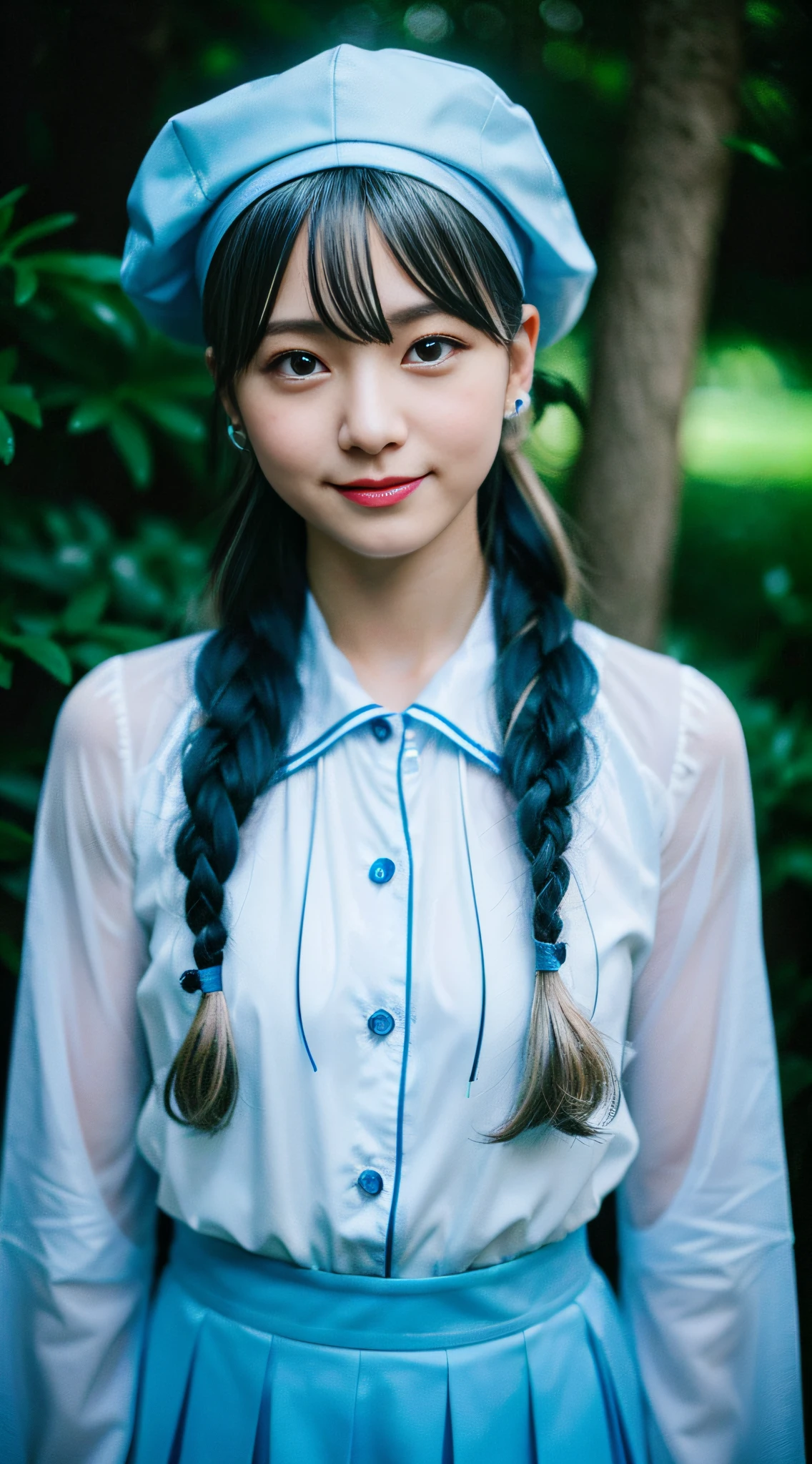 (((32K,very high res, high detailing, highly accurate,Masterpiece Girl 1))),Raw photo & realistic atmosphere,beautiful dark blue eyes,Detailed mouth,Glossy lips,Detailed eyebrows,Soft white skin that shines with every detail,,Eyes drawn in detail、Very beautiful eyes with azure eyes,Detailed lips、Very beautiful face,Very well-formed face、Lifelike face,shiny beautiful lips,Beautiful eyebrows,Infinite reality,Best design,（Insanely cute sober and modest Japan 18-year-old girl,,Toned body,Perfect Gal Leader Model,Beautifully shaped breasts,Very cute beautiful girl,Little Girl：1.5）,Best Natural Makeup,Japanese ido,Korean Idols,Young sensual idol,Moist eyes,Dark beautiful eyes,Beautiful butt,beauty legs,,camel's foot,：1.3),超A high resolution、,Natural and realistic face,Back lighting,Pure eyes are too cute,(((photorealisim,Photograph the whole body))),,Reality Live Action,（simple earrings,a necklace,nailart,Colorful Outdoor Fashion,Hair braided and tied in a mixture of blonde and blue,独奏,Lori,Smile faintly,full body Esbian：1.7）,（Show full-body fashion,Beautiful and dark１５Year old schoolgirl,Farbe々Shaped outdoor hat,Music Events,Music festival in the rain：1.8）,（Dense and beautiful tattoo art on the chest,Penlight,Smoke in the venue：1.9）
