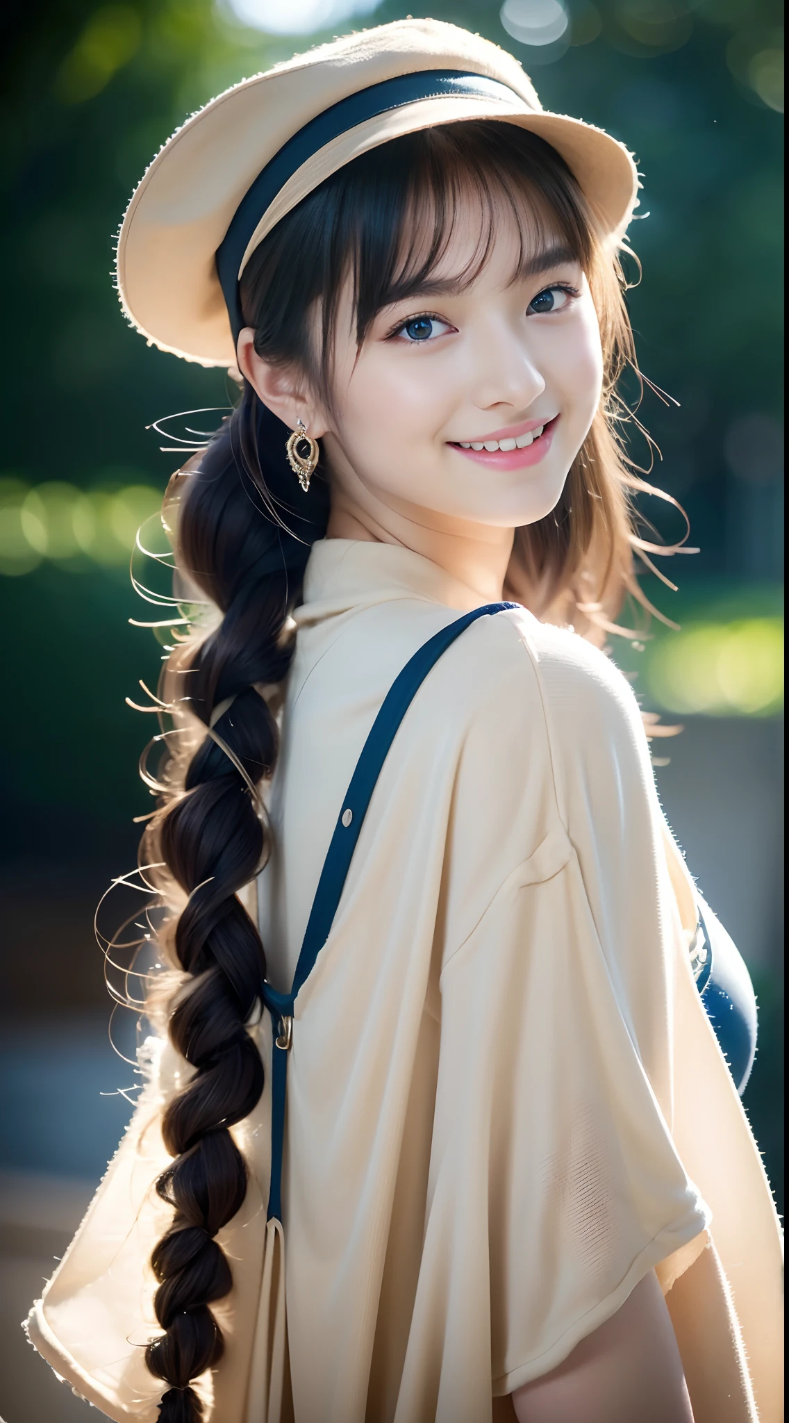 (((32K,very high res, high detailing, highly accurate,Masterpiece Girl 1))),Raw photo & realistic atmosphere,beautiful dark blue eyes,Detailed mouth,Glossy lips,Detailed eyebrows,Soft white skin that shines with every detail,,Eyes drawn in detail、Very beautiful eyes with azure eyes,Detailed lips、Very beautiful face,Very well-formed face、Lifelike face,shiny beautiful lips,Beautiful eyebrows,Infinite reality,Best design,(Insanely cute sober and modest Japan 18-year-old girl,,Toned body,Perfect Gal Leader Model,Beautifully shaped breasts,Very cute beautiful girl, Girl:1.5),Best Natural Makeup,Japanese ido,Korean Idols,Young sensual idol,Moist eyes,Dark beautiful eyes,Beautiful butt,beauty legs,,camel's foot,:1.3),超A high resolution、,Natural and realistic face,Back lighting,Pure eyes are too cute,(((photorealisim,Photograph the whole body))),,Reality Live Action,(simple earrings,a necklace,nailart,Colorful poncho,Camping Fashion,Hair braided and tied in a mixture of blonde and blue,独奏,Lori,Smile faintly,full body Esbian:1.7),(Show full-body fashion,mysterious15Year old schoolutdoor Hats,Music Events:1.8),(Dense and beautiful tattoo art on the chest:1.9)