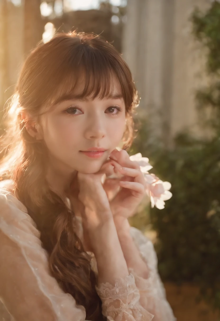 (Masterpiece:1.3), (Best quality:1.3), 1girll, (Kawaii background:1.3),(Extremely detailed touch:1.3),(hard light, Studio light, Light rays, Dappled light, Reflection, Shadows, Ray tracing:1),