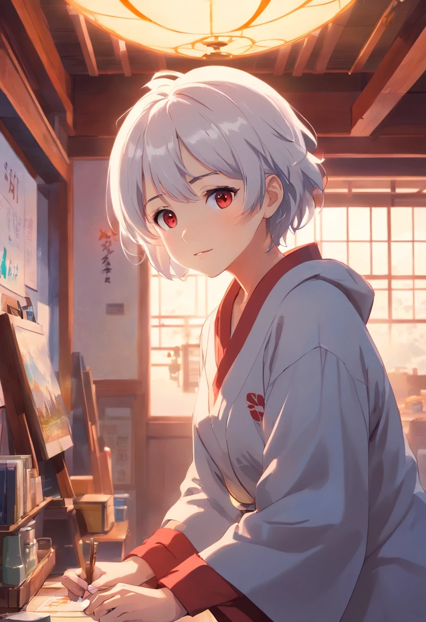 A red white-ringed snake,In the old house,Squinted eyes,Spit snake letters,Eerie light,Dark night,high high quality,fog atmosphere,(Chinese folk suspense supernatural comic book style),High detail, Sharp focus, Dramatic,Midway and the art of painting by Greg Rutkovsky, Bokeh on the background,A white-haired grandmother