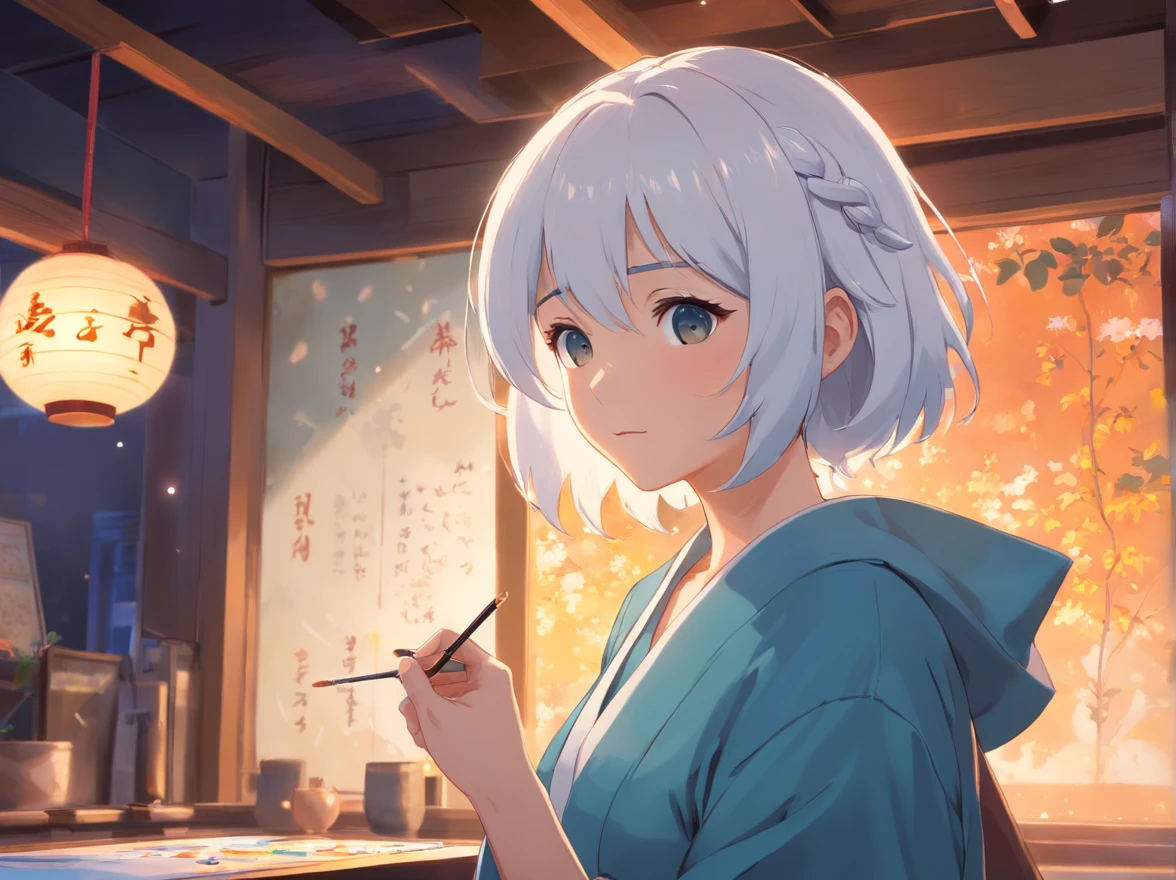 A white white-ringed snake,In the old house,Squinted eyes,Spit snake letters,Eerie light,Dark night,high high quality,fog atmosphere,(Chinese folk suspense supernatural comic book style),High detail, Sharp focus, Dramatic,Midway and the art of painting by Greg Rutkovsky, Bokeh on the background,A white-haired grandmother