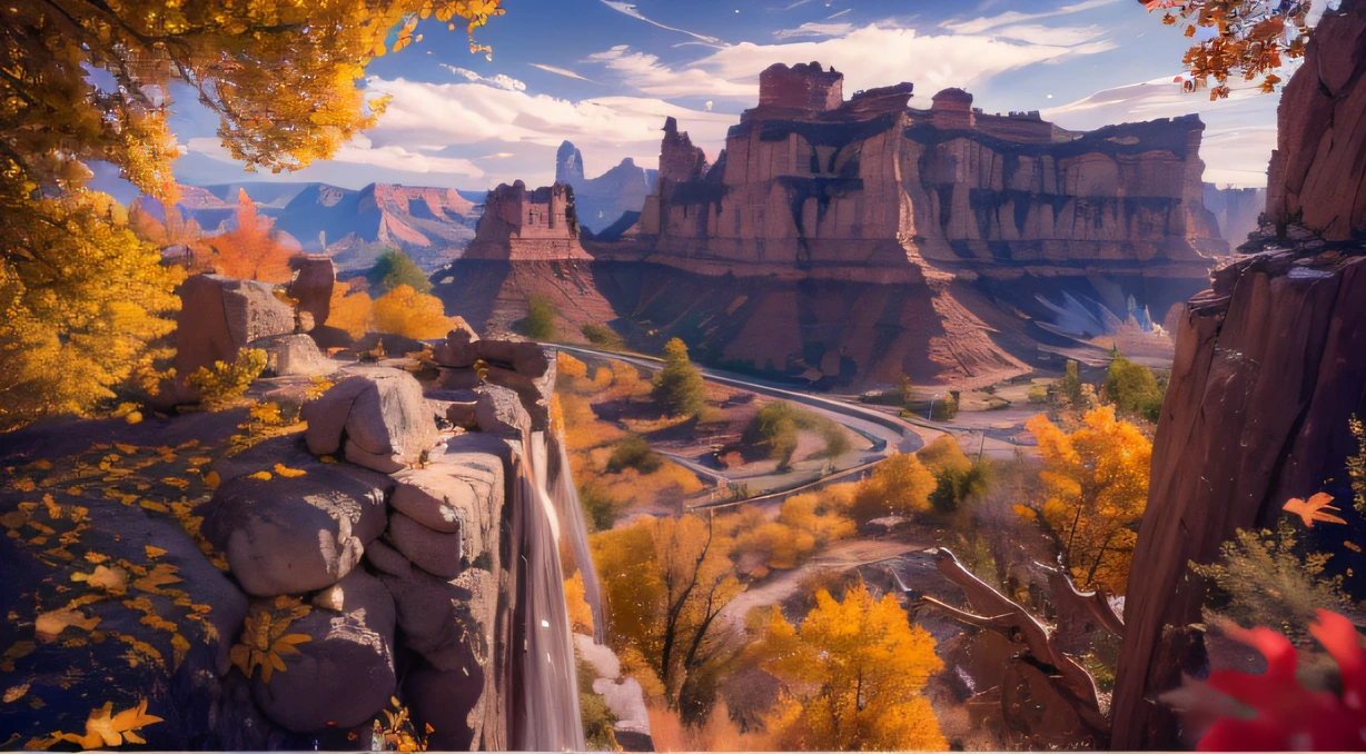 32K(tmasterpiece,k hd,hyper HD,32K)Long flowing black hair,Yellowstone,Xuzhou girl ,Flame protector(realisticlying:1.4),Python pattern robe,Purple-pink tiara,The leaves flutter,The canyon background is pure,Hold your head high,Be proud,The nostrils look at people, A high resolution, the detail,autumnal, RAW photogr, Sharp Re, Nikon D850 Film Stock Photo by Jefferies Lee 4 Kodak Portra 400 Camera F1.6 shots, Rich colors, ultra-realistic vivid textures, Dramatic lighting, Unreal Engine Art Station Trend, cinestir 800,Hold your head high,Be proud,The nostrils look at people