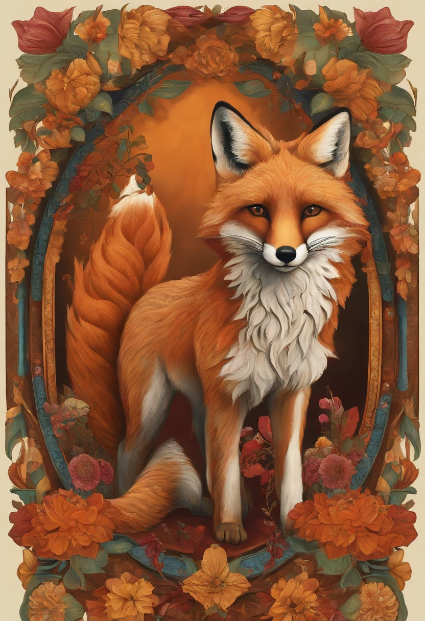 Fox anthropomorphic archaic flower