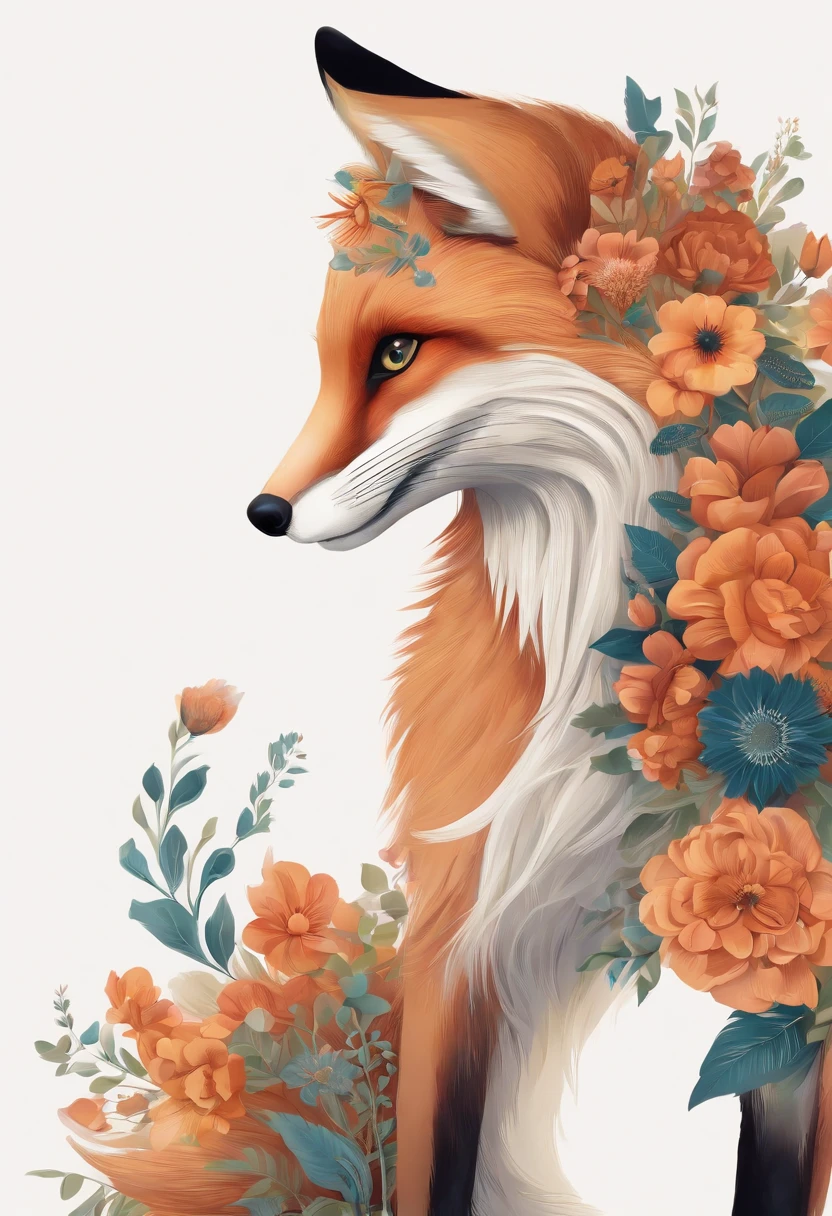 Fox anthropomorphic archaic flower