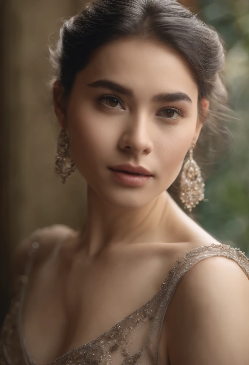 1girll,（enchanced quality：1.4），（Top quality true texture skin), Delicate face,Black hair, Gradient hair, Petite body,（perfect bodies：1.1）, There are precious stones on the forehead, rimless eyewears, Sparkling pupils，long eyelasher,grin, hyper photorealism, Cinematic lighting, projected inset, surrealism, hyper HD, Masterpiece, 16k，Lie down，dream on，Wear transparent silk pajamas,Carmelto,Legs slightly open，Tattooed with，Fantasy space，Luxurious space