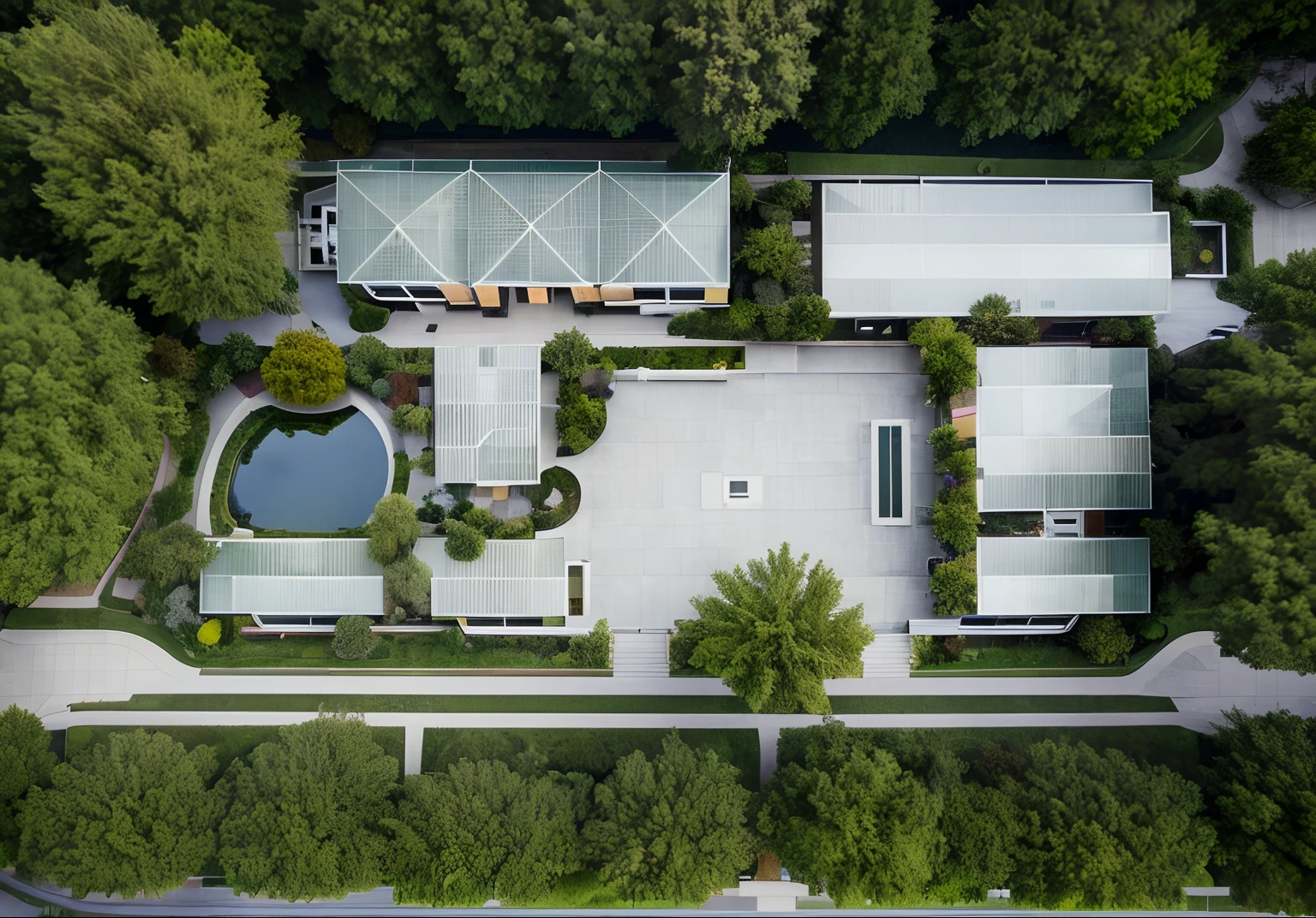 RAW photo, real, best quality, view from above looking down, green planning, overall project perspective, 60% green tree density, modern architecture, green park,
beautiful lake park, located around people's houses, scale, very very very high details, beautiful nightsky, real sky
